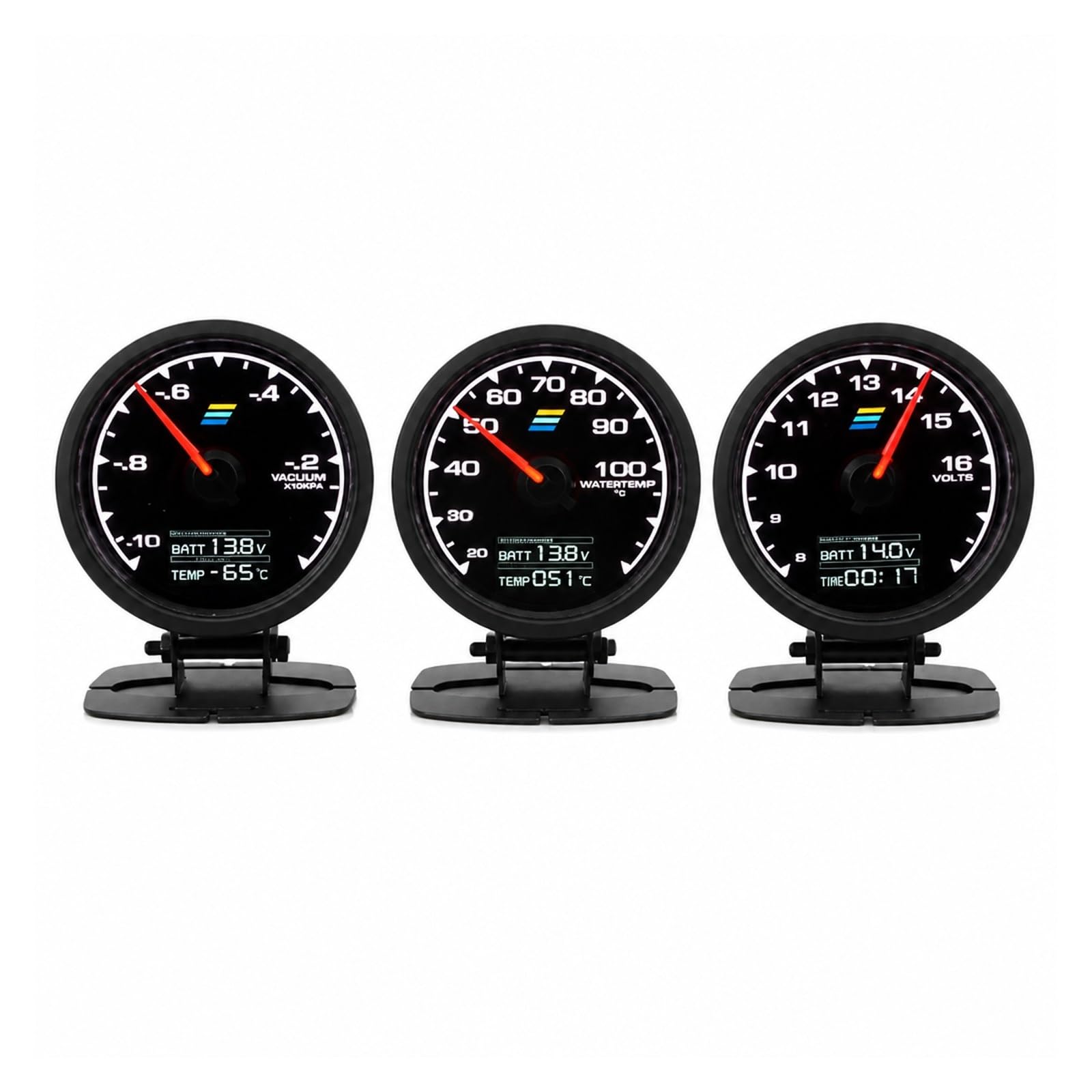Ciśnieniomierz, Cyfrowy Wskaźnik Samochodowy LCD 62 Mm DF61204 | Turbine