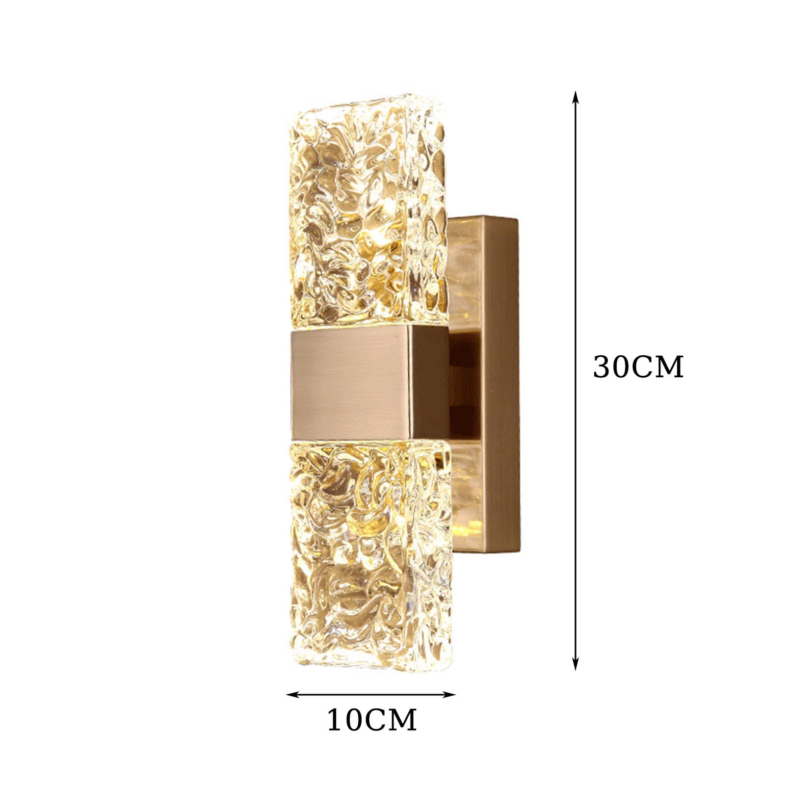 zhxinashu LED-Wandleuchte Innen, Goldene Wasserwellen-Wandlampe, Warmweiß | LED 5W, Modern Luxuriös, Leuchtmittel enthalten (nicht austauschbar), Kristall-Lampe für Nachttisch, Wohnzimmer und Flur