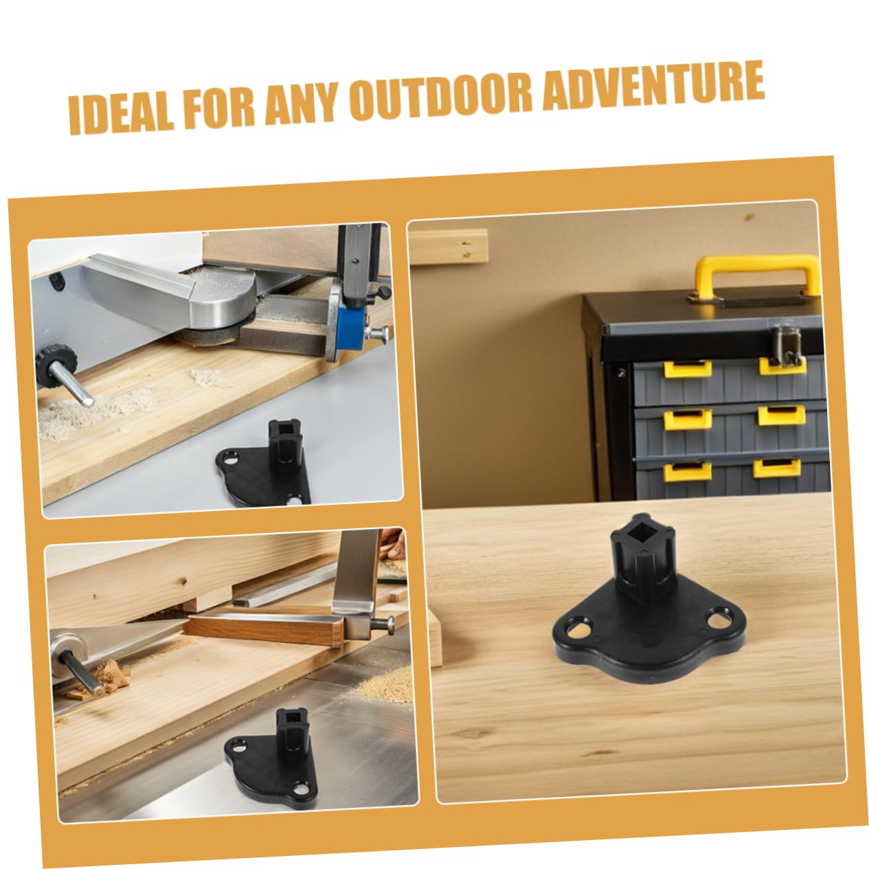 ibasenice Soportes de Base para Toldos y Carpas, Accesorios Camping Exterior, Juego 6 Piezas Plástico Negro
