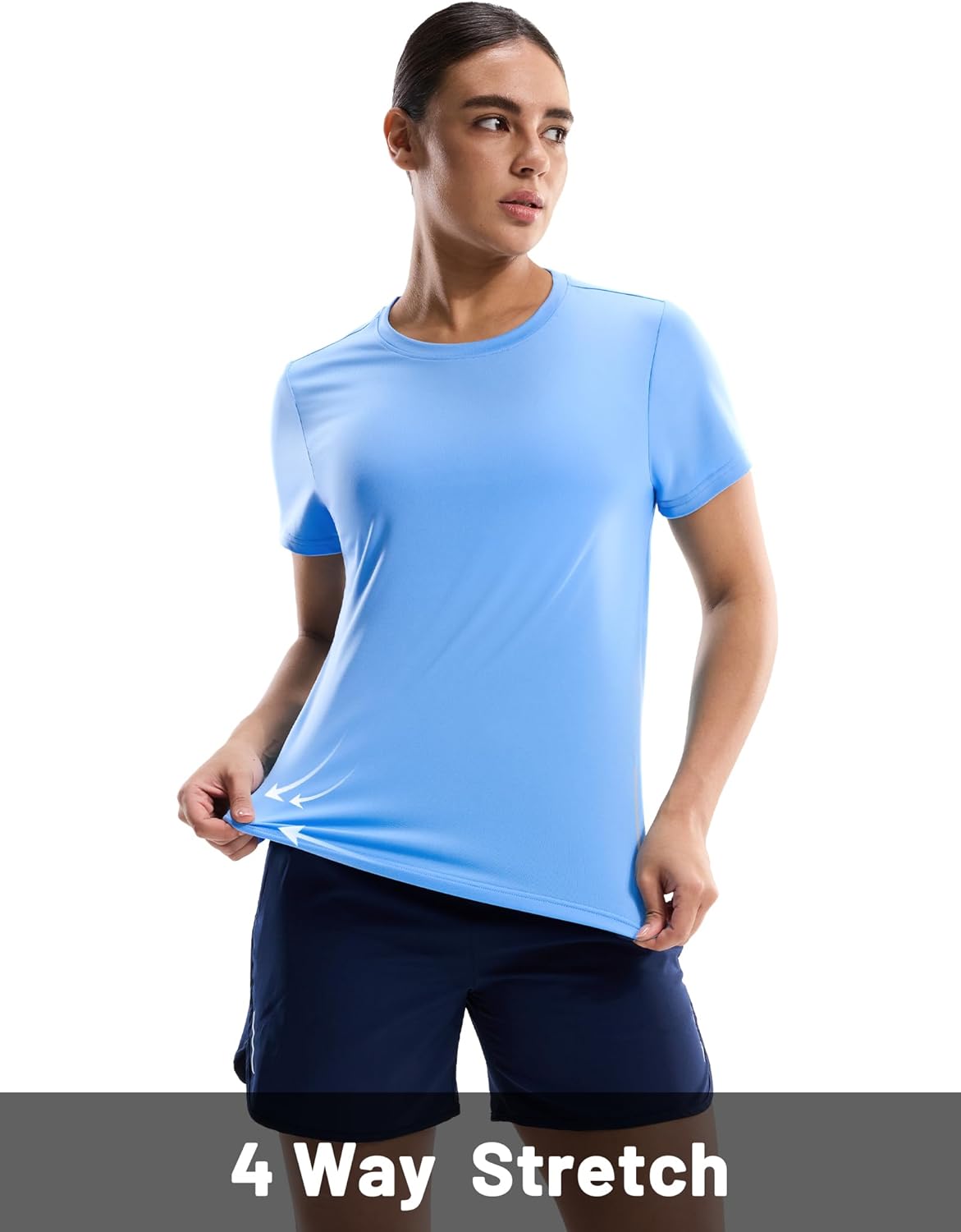 MIER Short Sleeve COOL MAX Running Shirts for Women, Moisture Wicking & Quick Dry Workout Athletic T-Shirt, Crew Neck Gym Top - Image 4