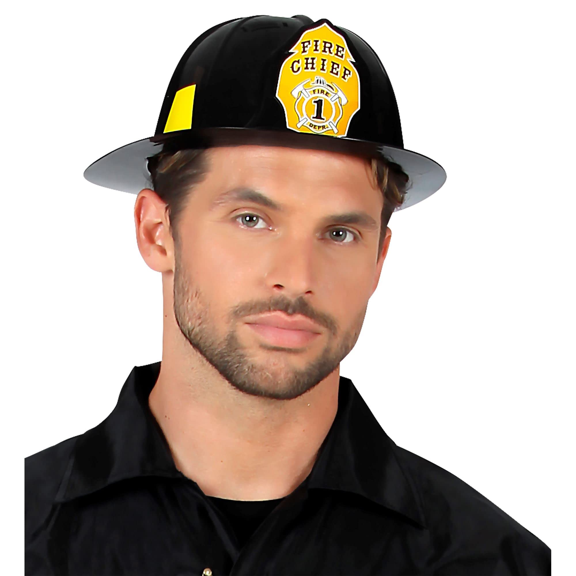 W WIDMANN MILANO Party Fashion - Firefighter Hat Unisex Adult, German, Professions, Carnival, Theme Parties, Black - Image 2