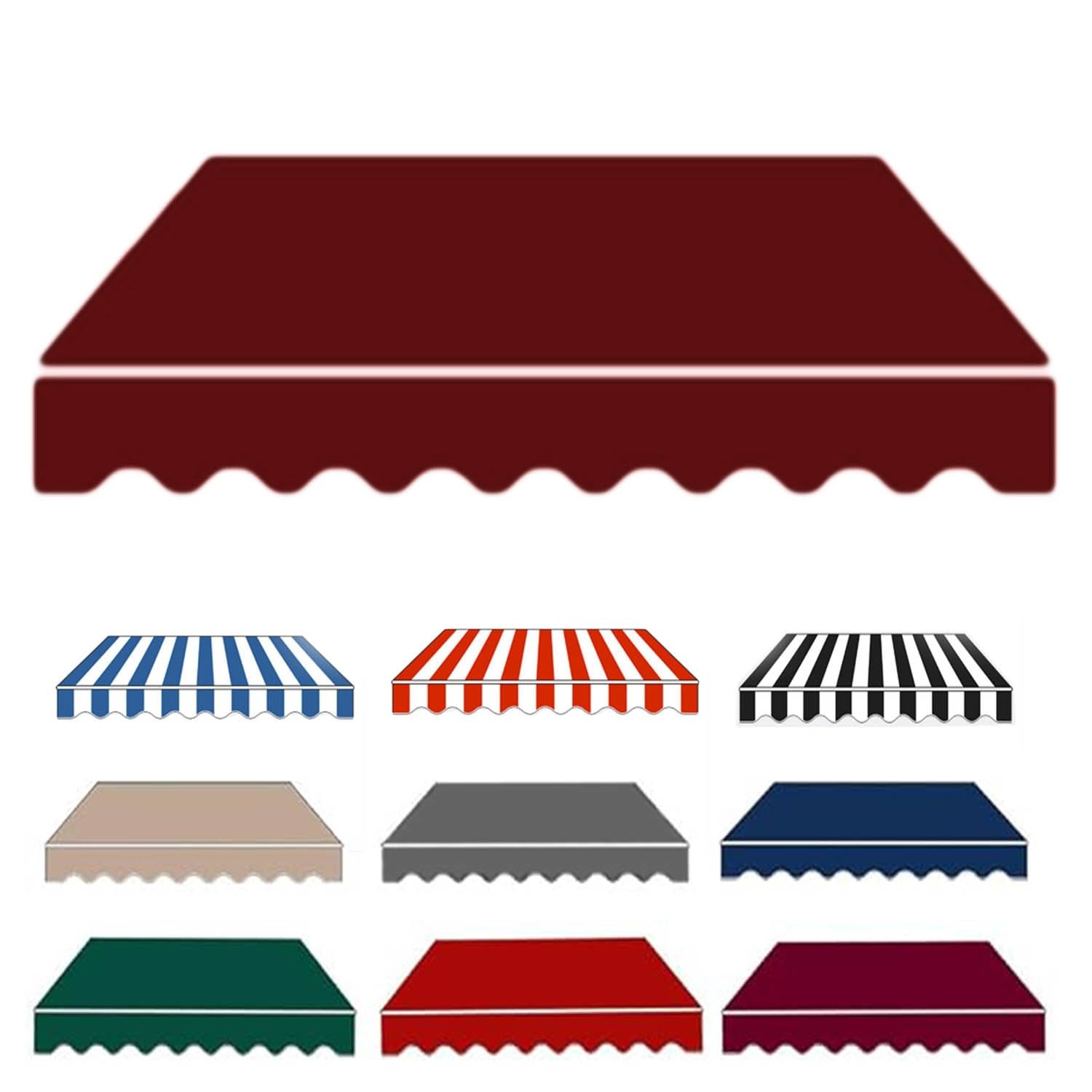 Pbwerigl Burgundy Awning Retractable Canopy, Resistant Polyester Awning Canopy, Protection, 2Pc(,16X6.5ft/5X2m)