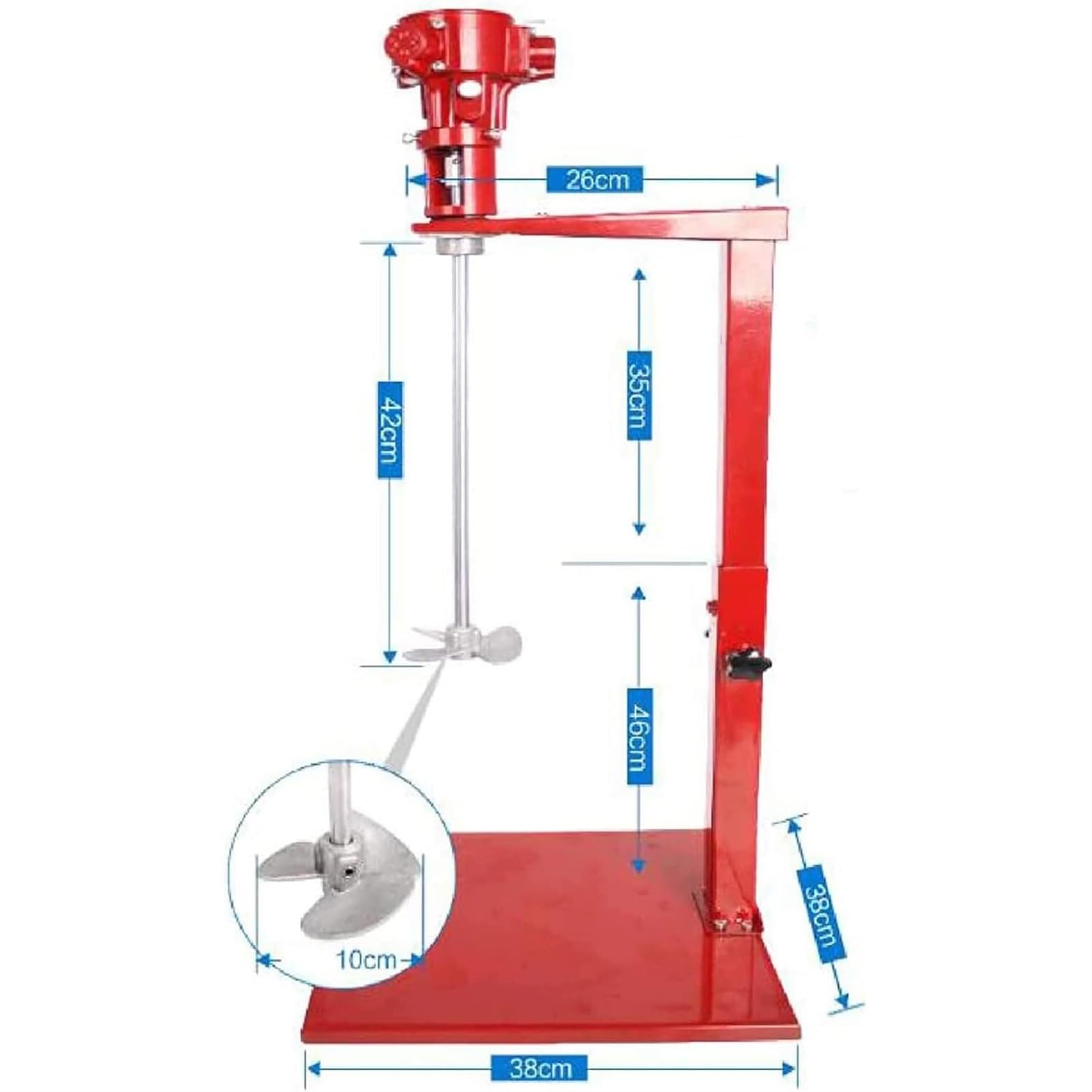 Miscelatore Pneumatico per Vernici, agitatore per Vernici liquide in Acciaio Inossidabile da 5 galloni/20 Litri, velocità 1500-2600 Giri/min, Pressione del(