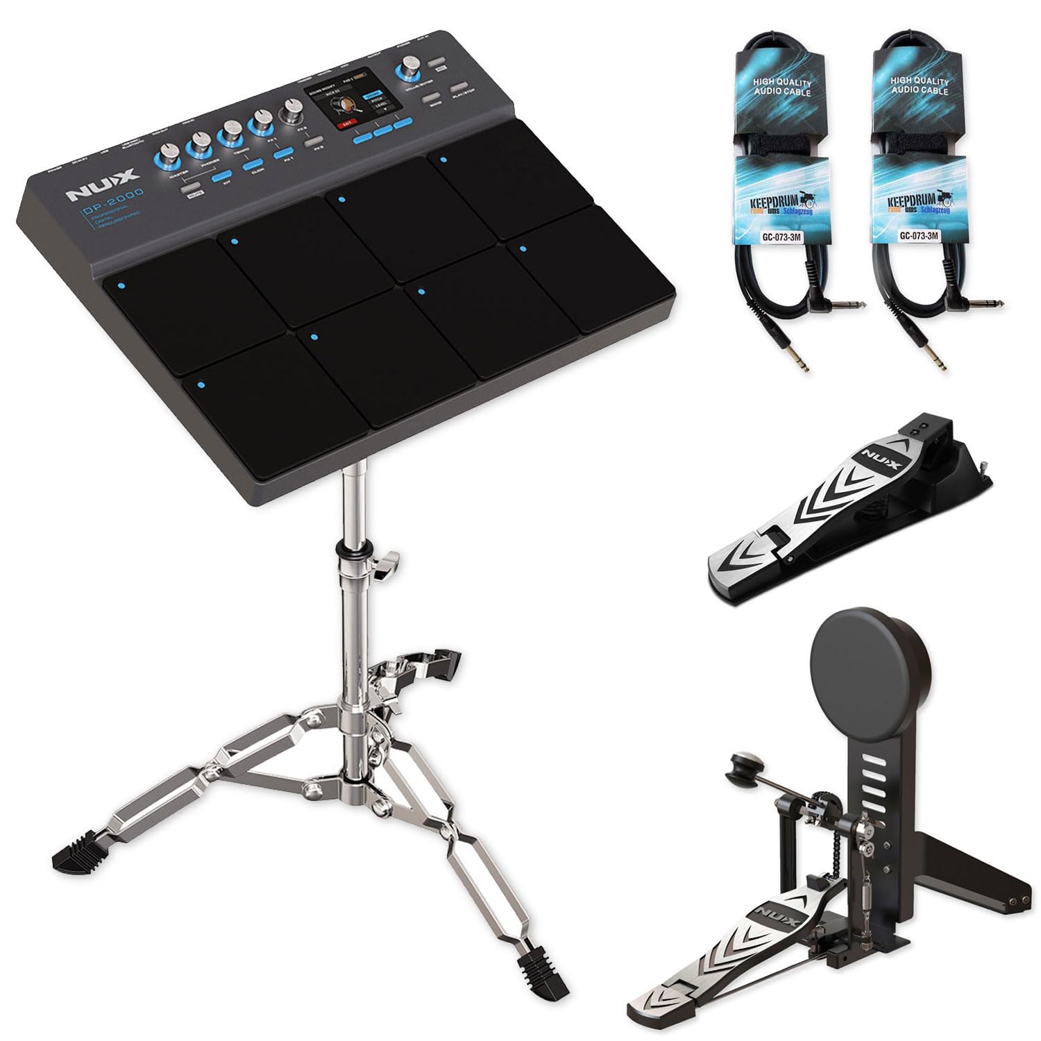 Nux DP-2000 zestaw perkusyjny z pedałem Kick HiHat i kablem keepdrum
