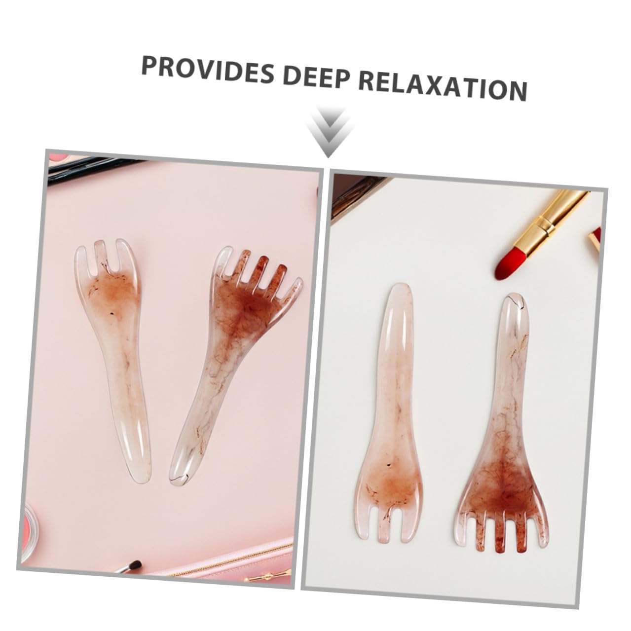 4piezas Cepillos de Masaje para Cabeza de Resina Peine Manual Guasha para Cabelludo Herramienta de Masaje de Cabello para Hombres y Mujeres