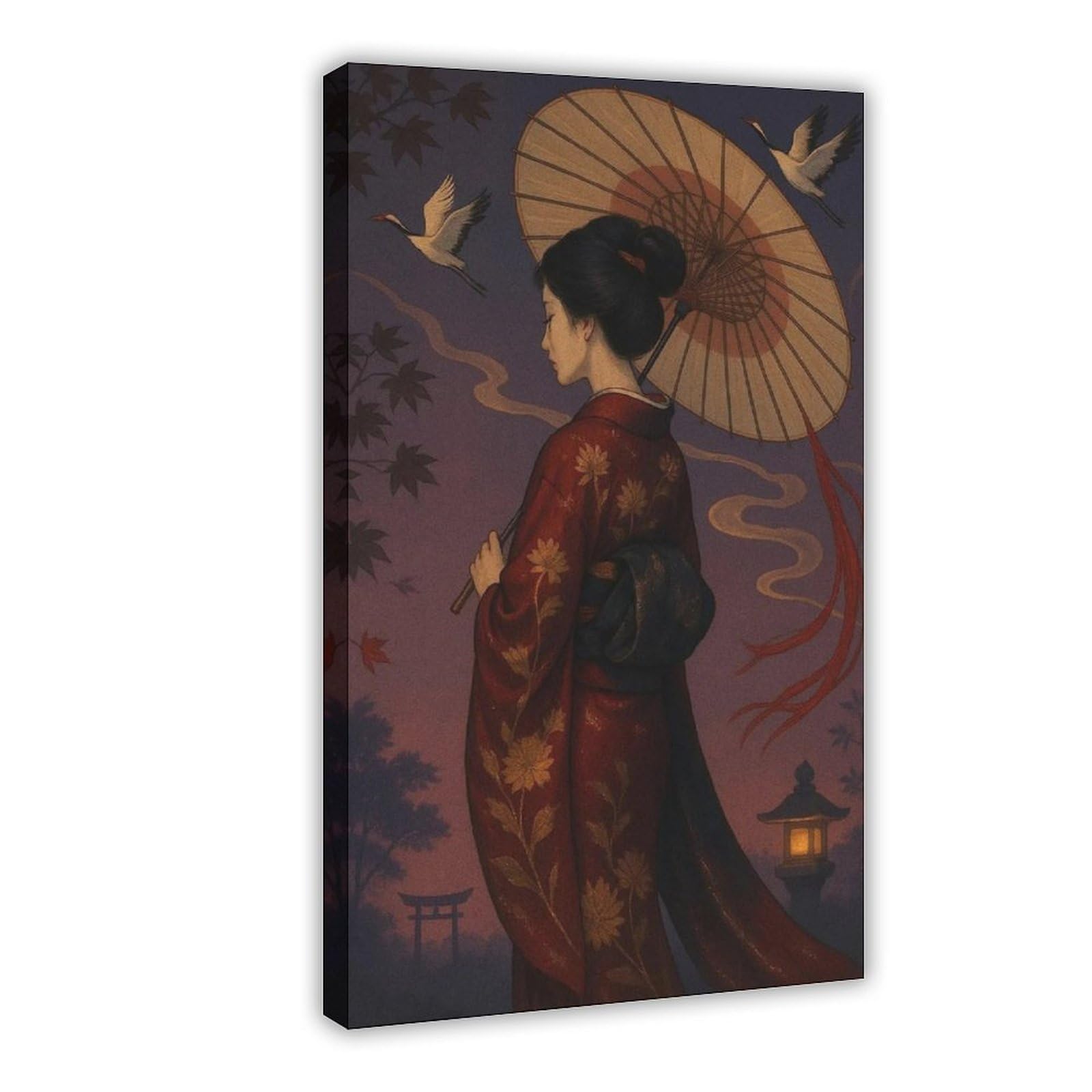 Wjwart Japanese Geisha Canvas1 Canvas Poster Wall Art Print Picture Paintings 12X18inch(30X45cm)