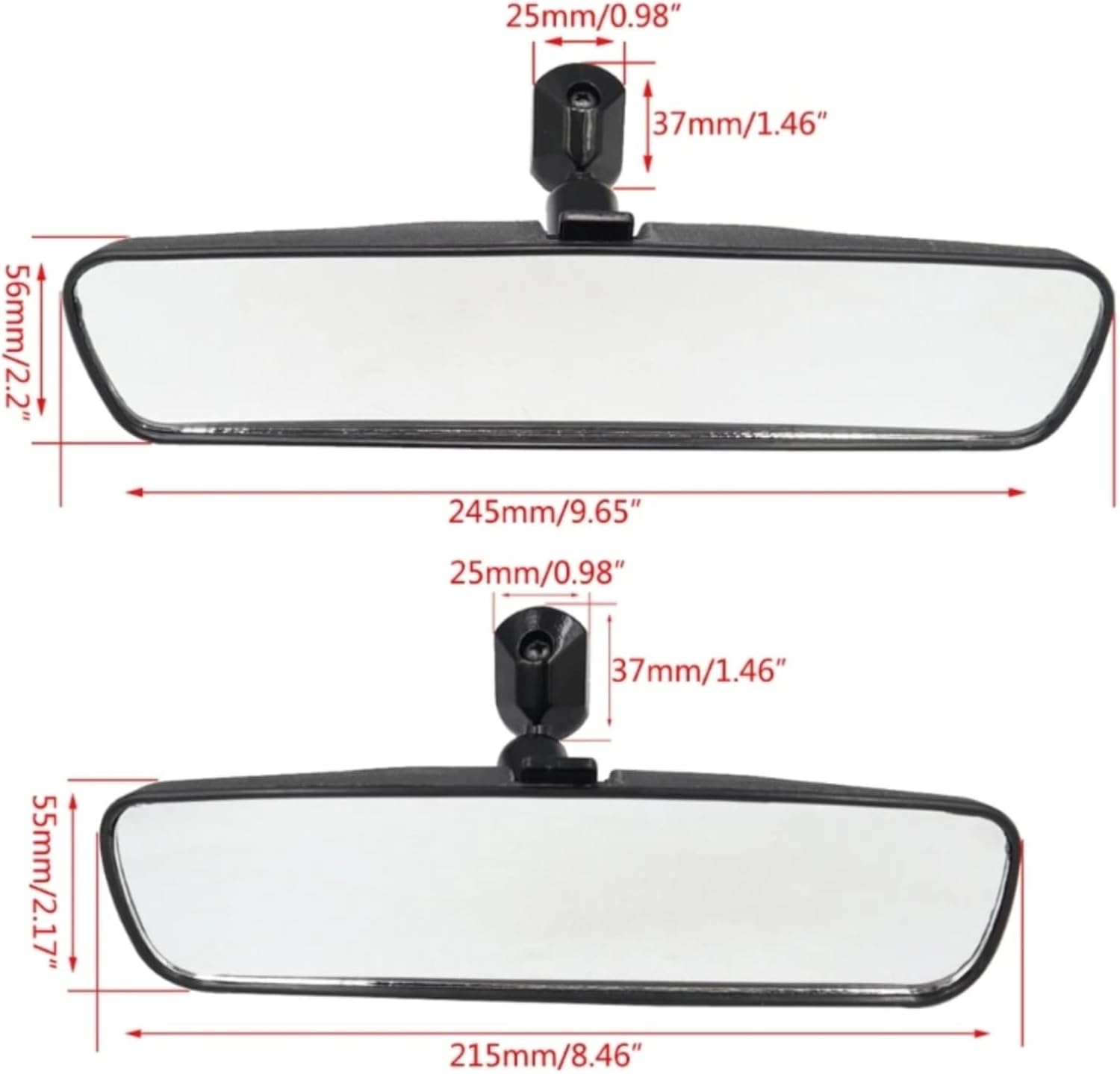Universal Car Interior Rearview Mirror Auxiliary Rearview Mirror 8/10 Inch Safety Mirror