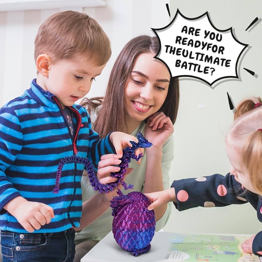 1/2PCS 3D Printed Dragon With Egg Articulated Dragon Full Body Joints