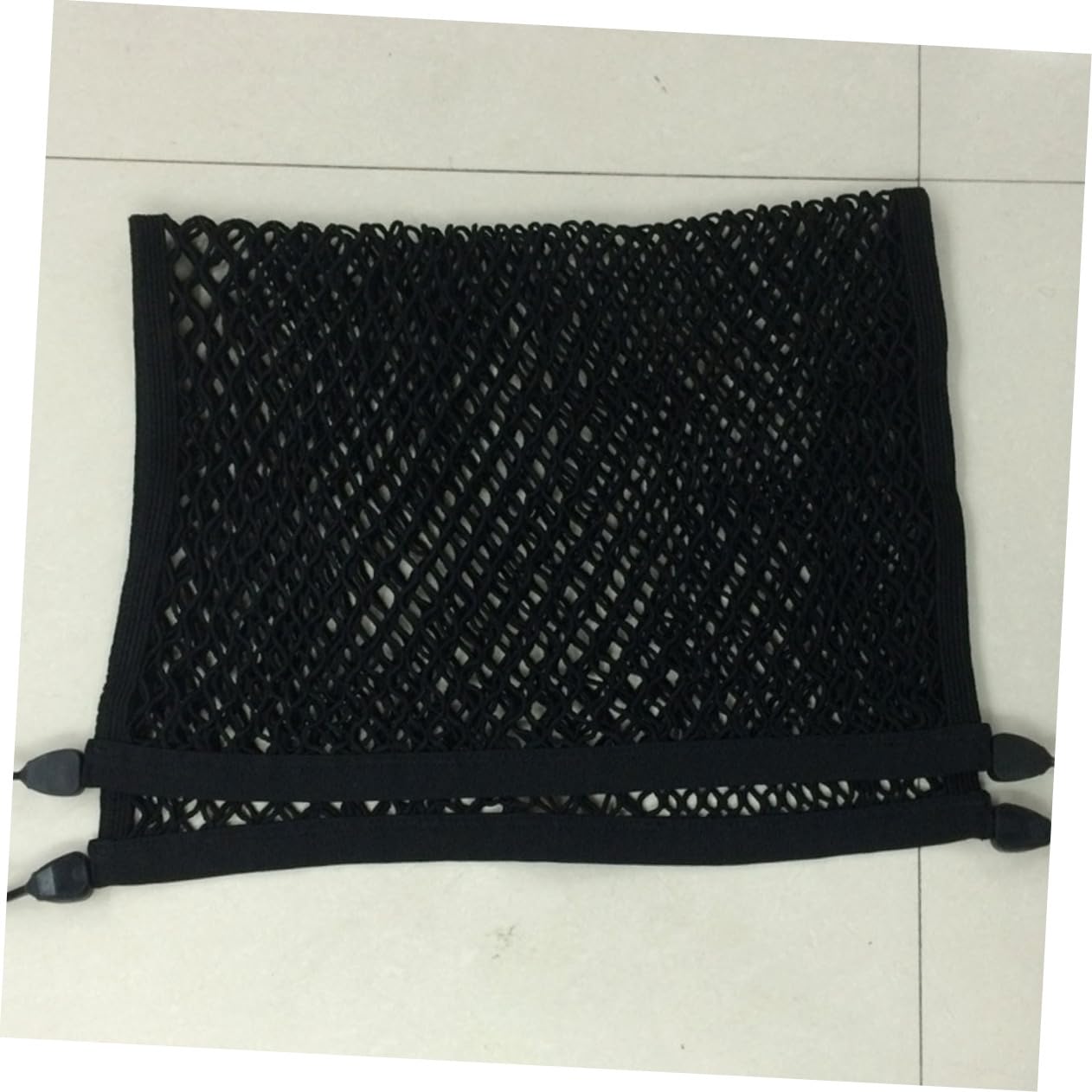 Rete Portabagagli Doppio Strato 100x80 Cm Nera per Bagagliaio Auto | Tessuto e Plastica, 4 Ganci Autobloccanti Inclusi, Formato Elastico 100x80 Cm