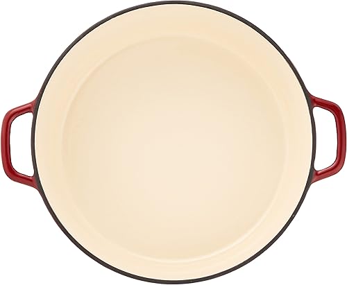 Miniatura 3 de Cuisinart Chefs Classic - Cacerola redonda de hierro fundido esmaltado de 7 cuartos de galón color rojo cardenal