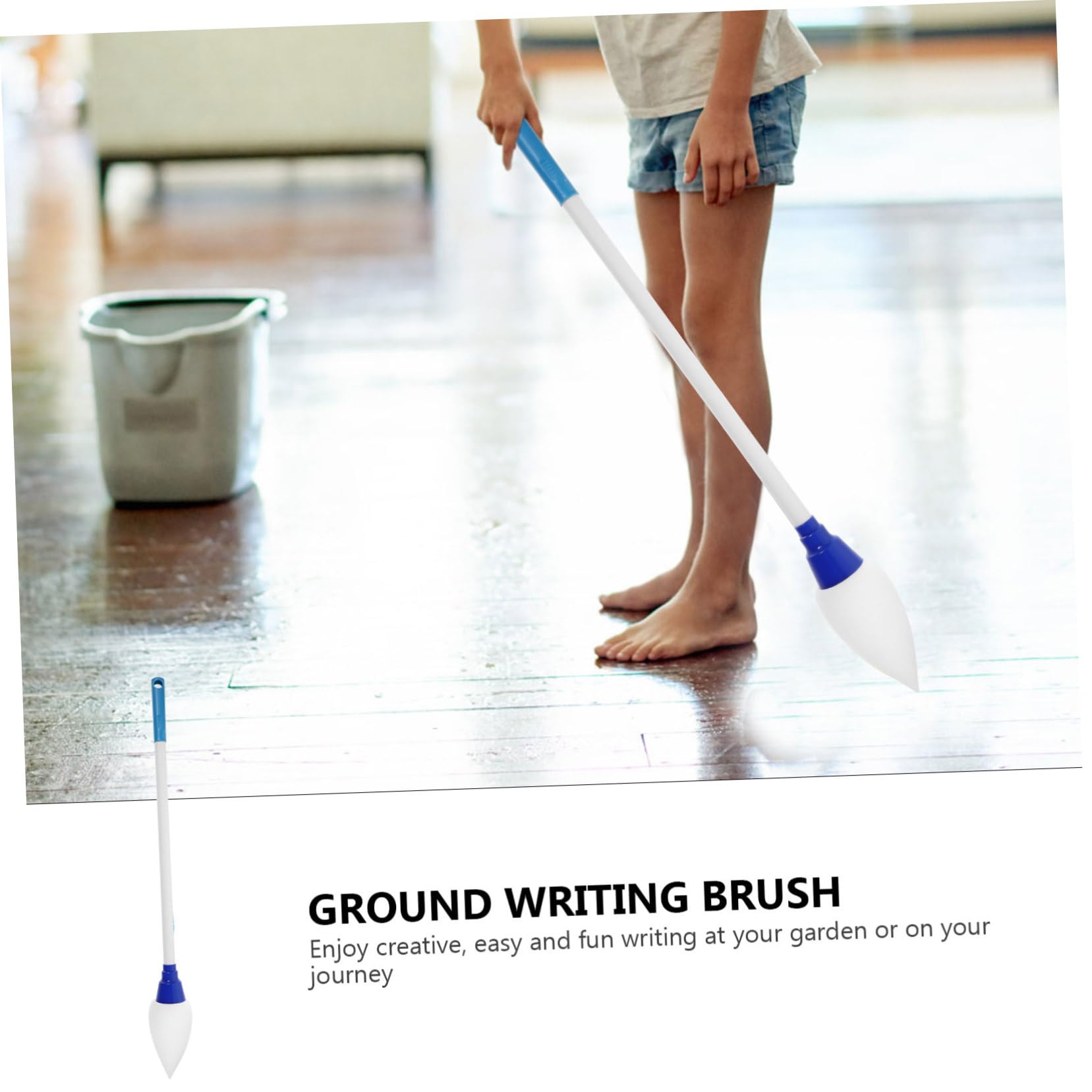 Housoutil Water Park Writing Brush Big Ground Calligraphy Sponge Brush for Elderly Writing Smooth Ergonomic Handle Lightweight Portable for Indoor Outdoor Use Handle