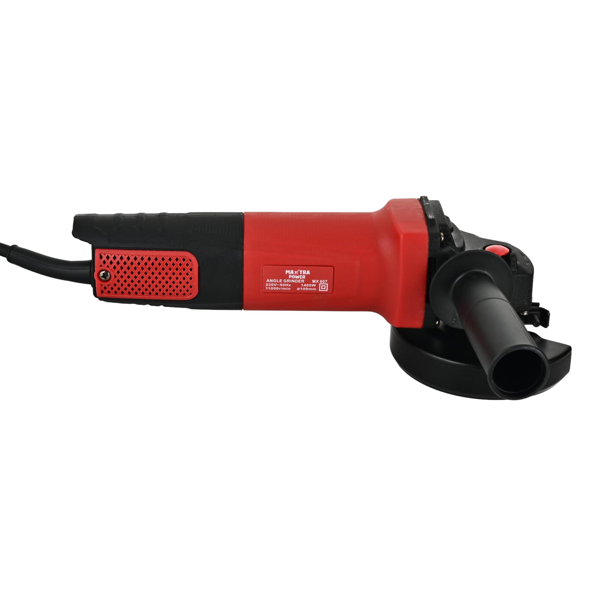 HYCO LABEL MAXTRA Angle Grinder MX-807, 1400W Heavy Duty, Copper Armature, Disc Dia 100mm, 11000 RPM with Grinding Wheel and Guard, German Technology Taiwan Made 3