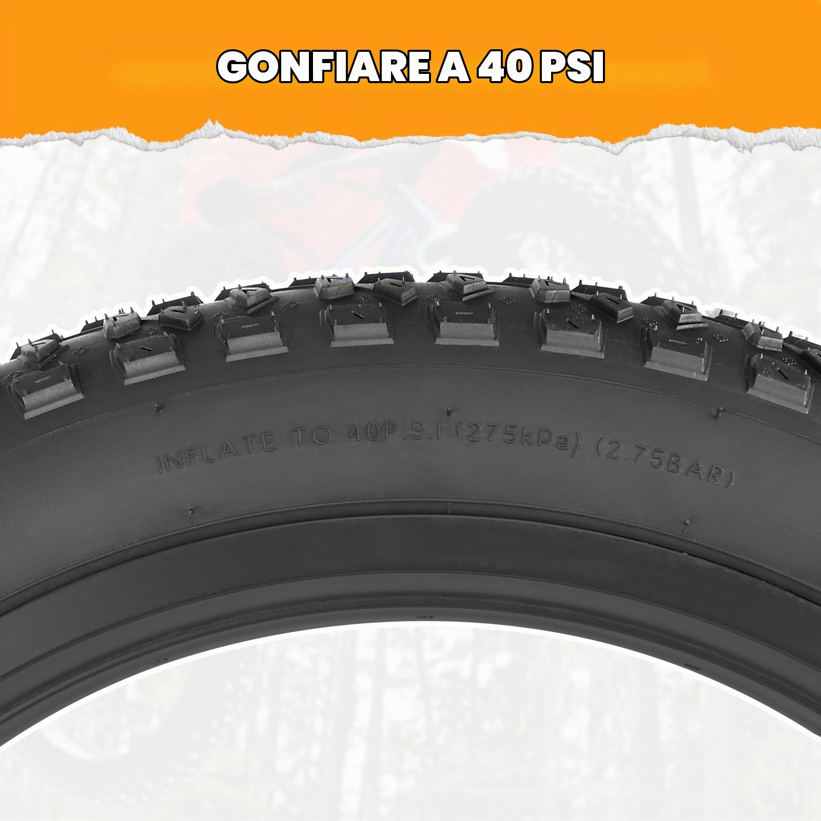 2 Serie Pneumatici E-bike 20 / 26x3,0 Pollici 35TPI 76-406 Cappotto Pneumatico Elettrico Pneumatico Grasso Pesante