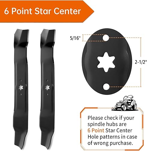 Miniatura 3 de budrash 742-0616A - Cuchillas de cortacésped Cub-Cadet de 42 pulgadas, cuchillas de triturado 942-04308 para CraftsmanTroy BiltMTD de 42 pulgadas,