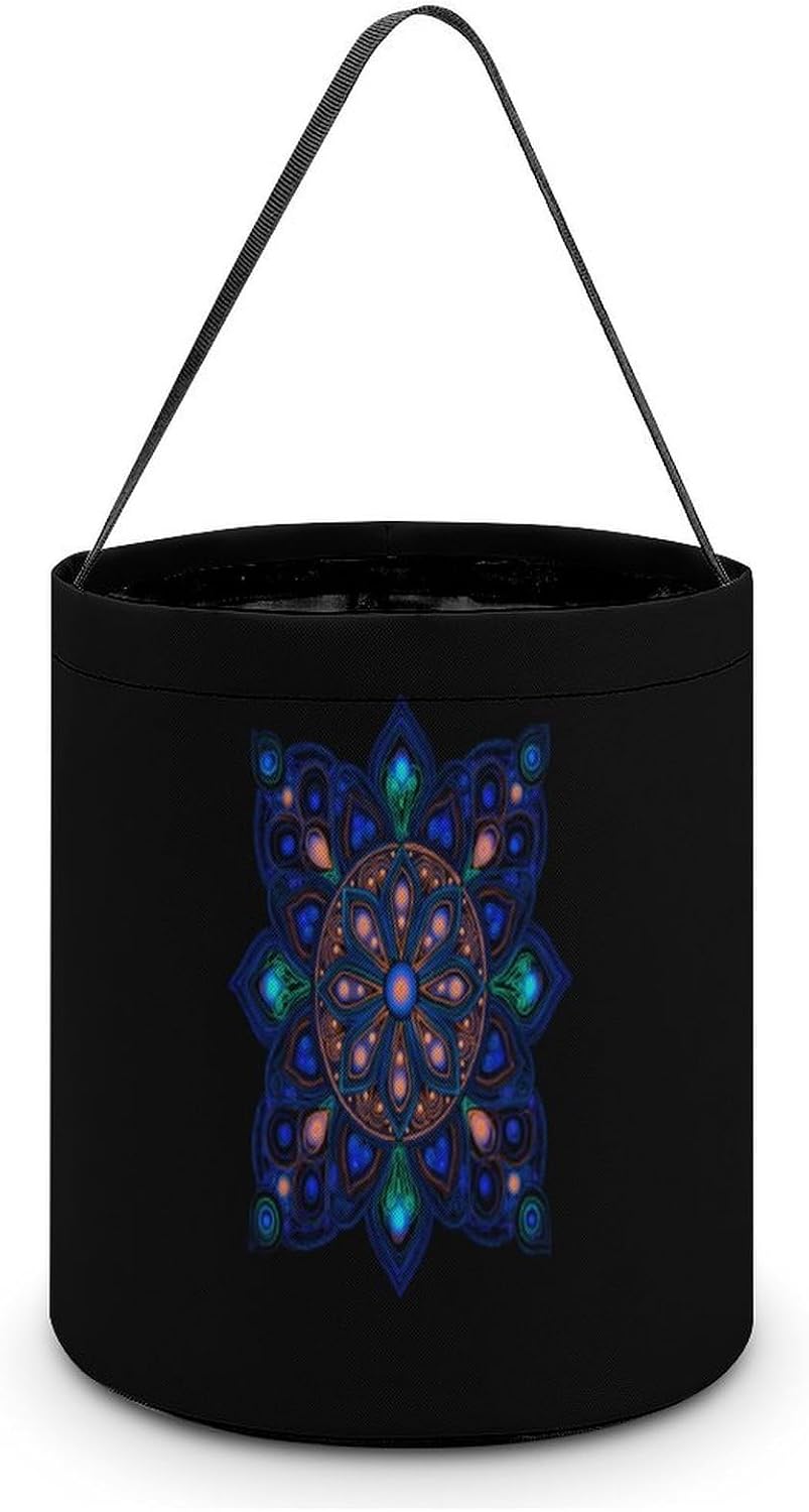Blacklight Mandala Halloween Basket Candy Tote Bag Easter Bucket