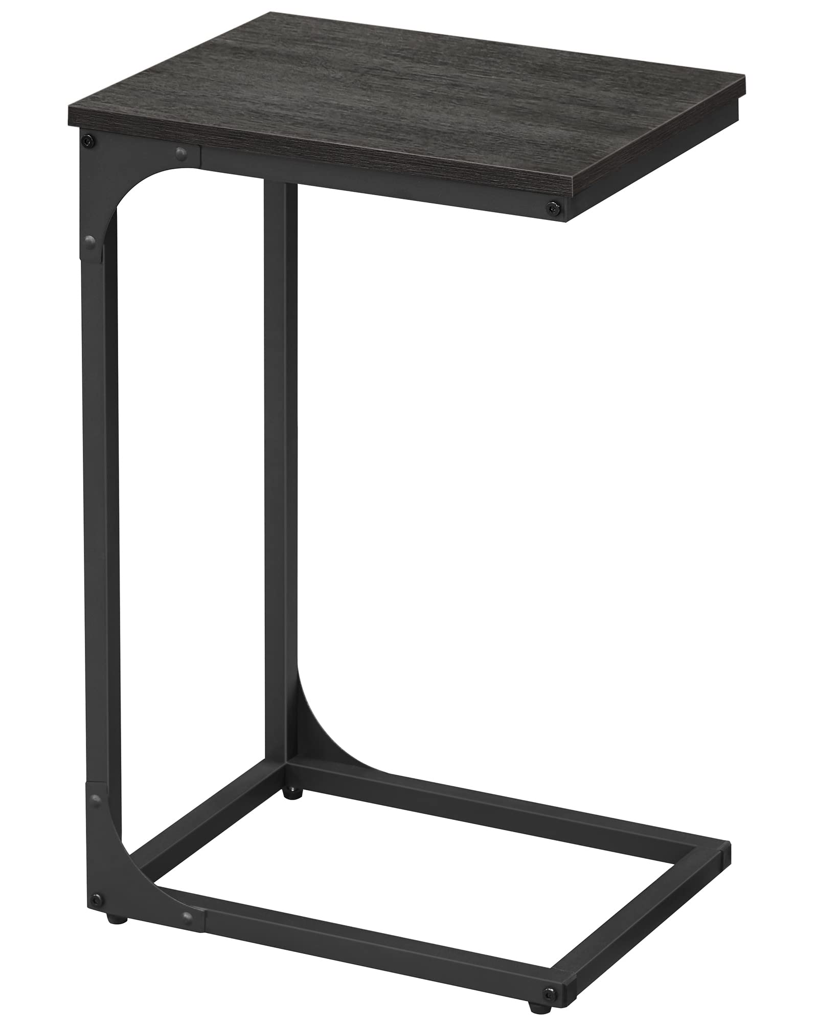 VASAGLE C-Shaped Side Table, Bedside Table, Sofa Side Table, Coffee Table, with Metal Frame, Industrial, for Living Room, Bedroom, Ebonised Oak and Black LET350B42The Forest Stewardship Council