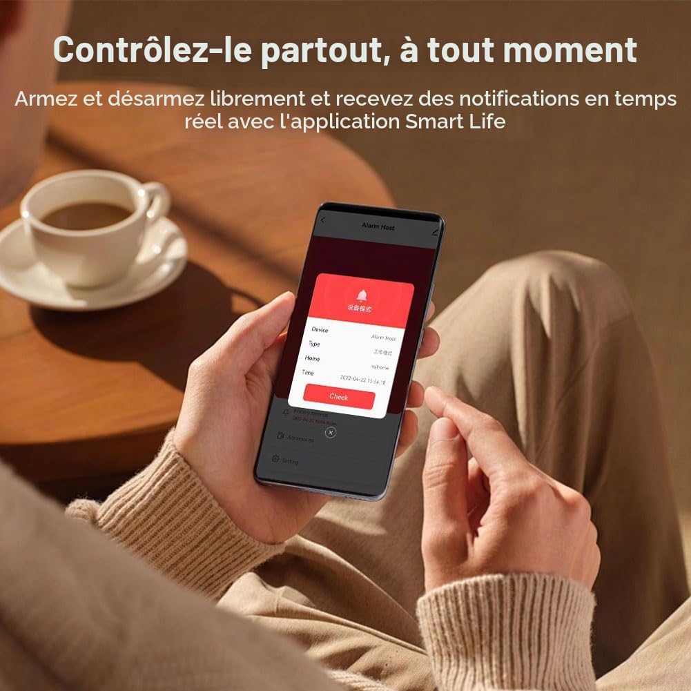 Alarme Maison sans Fil 4G, 8 pièces Alarme Maison Wi-FI 120dB avec App, Compatible avec Alexa et Google Assistant, pour Fenêtre, Camping-Car, Appartement et Garage