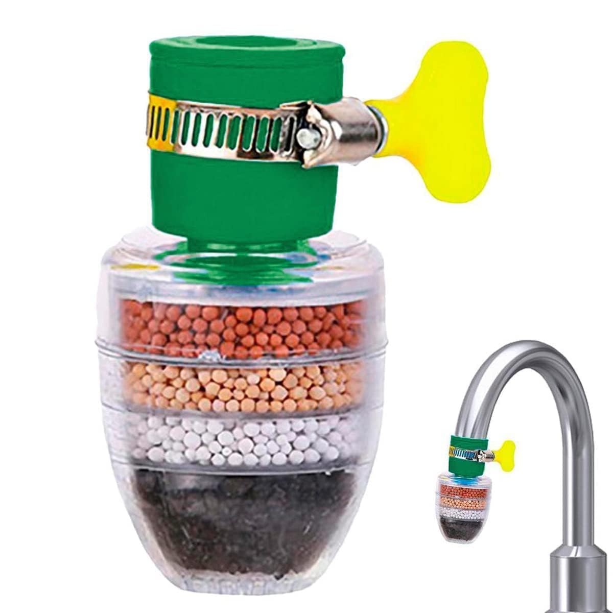 Tap Filter Multilayer | Activated Carbon Faucet Water Filters Universal Interface Home Kitchen Faucet Tap Water Clean Purifier Filter Cartridge Five Layer Water Filter-Pack of 1