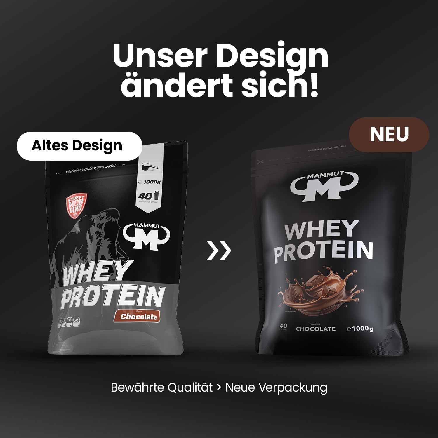 Mammut Whey Protein (1000g) Chocolate - Białka - Koncentrat białka serwatkowego