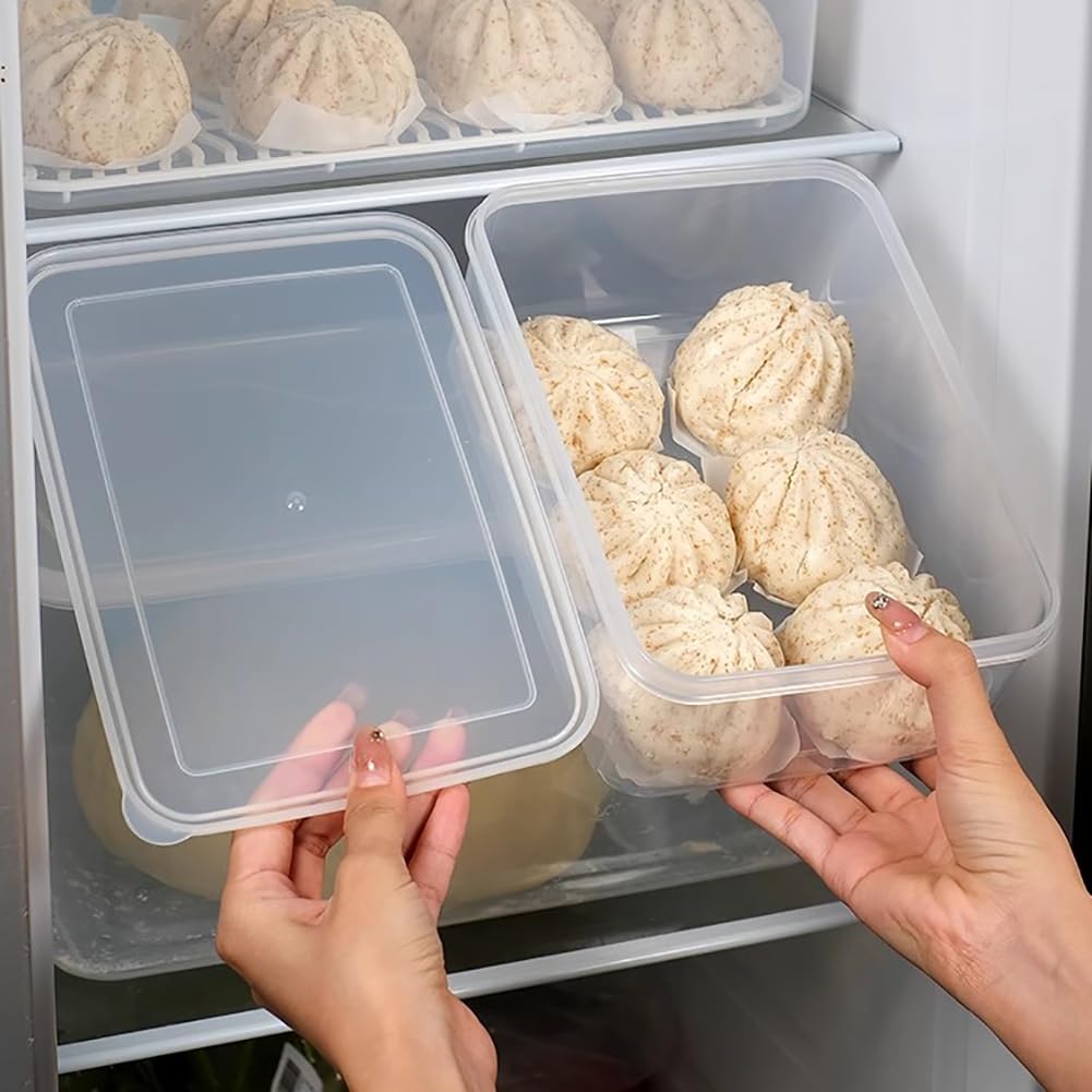 Recipiente Apilable De Acrílico para Fermentación De Masa, Paquete De 4 Cajas para Fermentación De Pan con Tapa, Contenedor Transparente para Almacenar Alimentos,4.5l