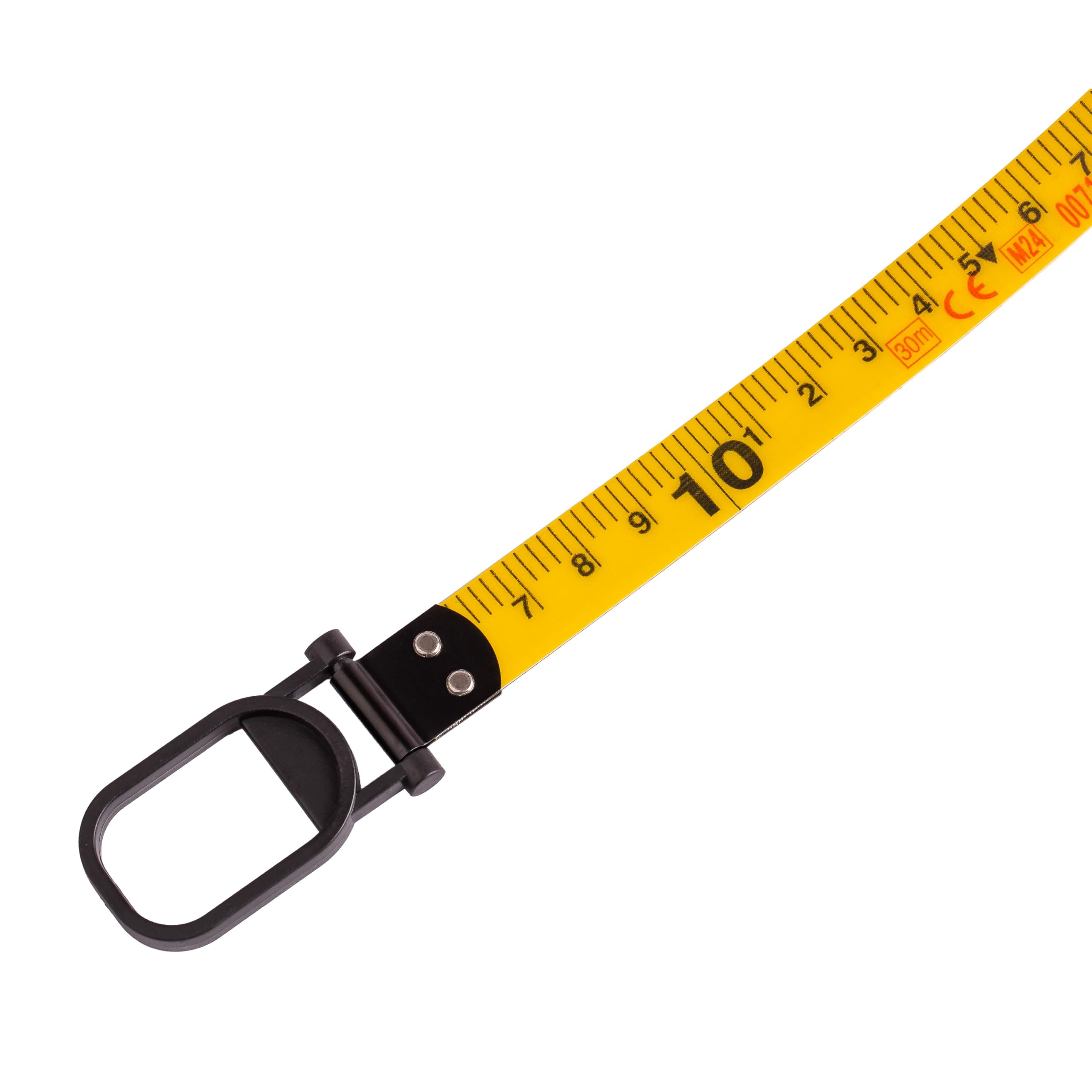 MIVOS Mètre enrouleur ouvert 50m x 15mm - Mètre ruban en fibre de verre - Graduation- Entraînement rapide du ruban - Boîtier plastique ABS - Mètre ergonomique & antidérapant