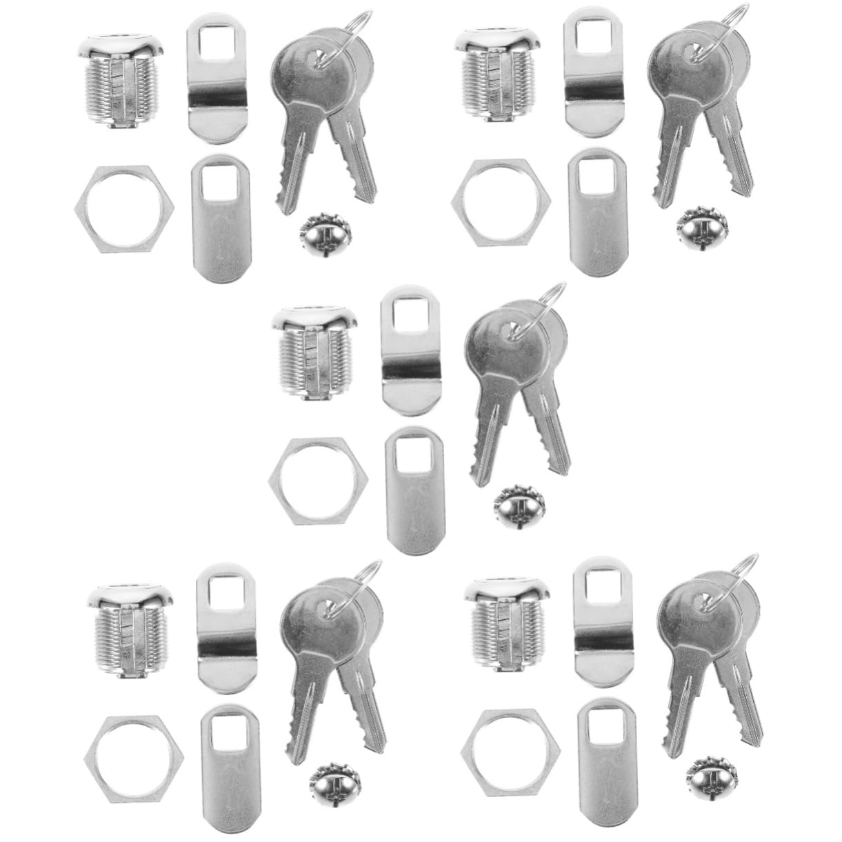 SHINEOFI 5 Ensembles Serrure Clé Serrure de Boîte Aux Lettres Remplacement de Verrou pour Armoire avec Renforcée pour Casiers
