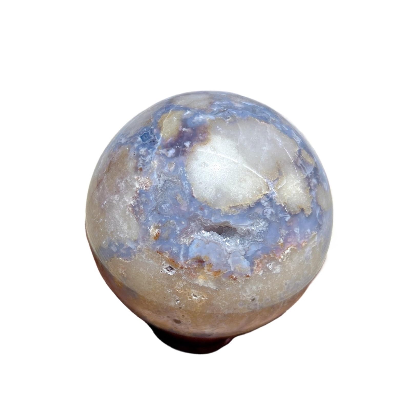 Crystal Sphere Blue Flower Agate Druzy Geode Sphere Room Decor Gift