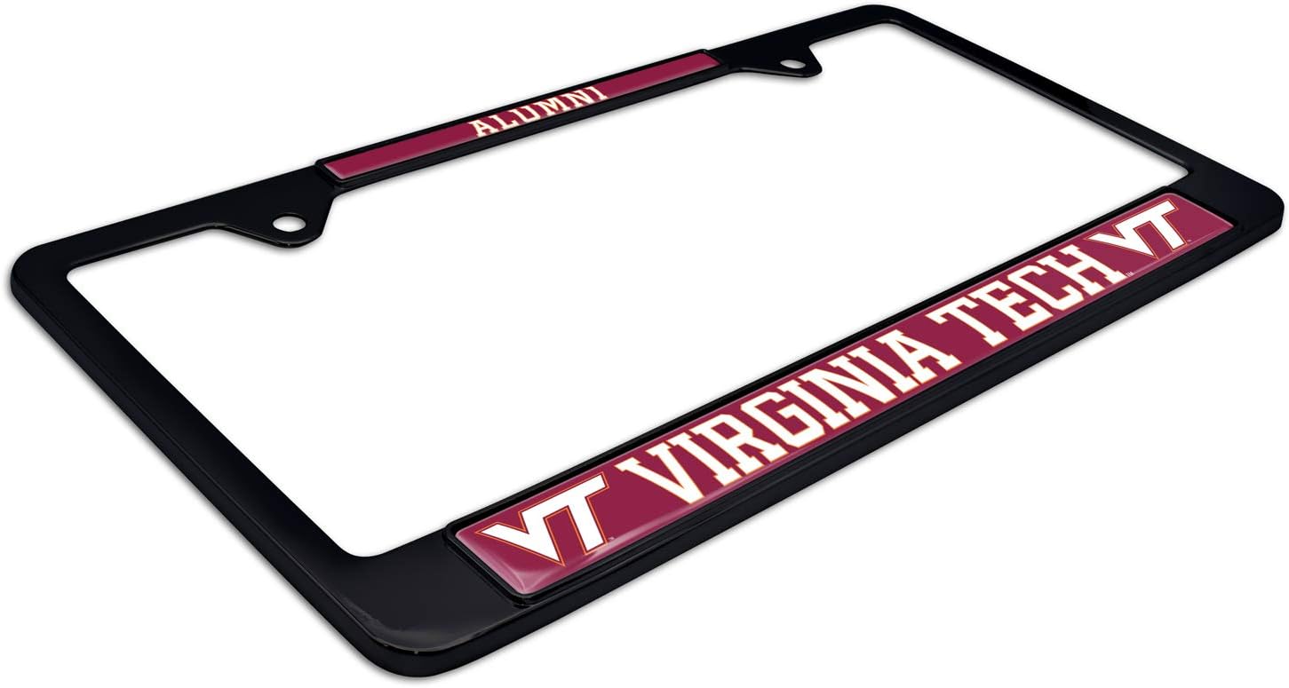 Black Metal License Plate Frame - Second Generation - Alumni Version (Virginia Tech)