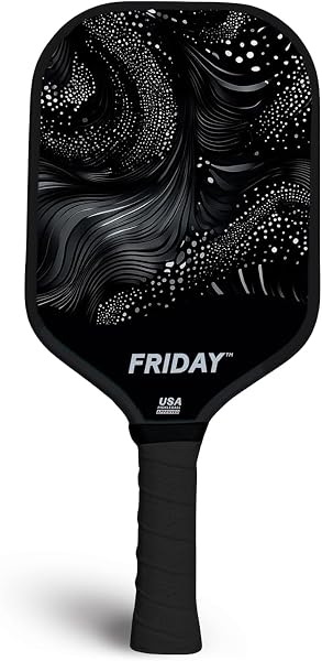 Friday Pickleball Paddle, USA Pickleball Approved, Durable Carbon Fiber, Thermoformed Unibody Design, Honeycomb Core, Gr