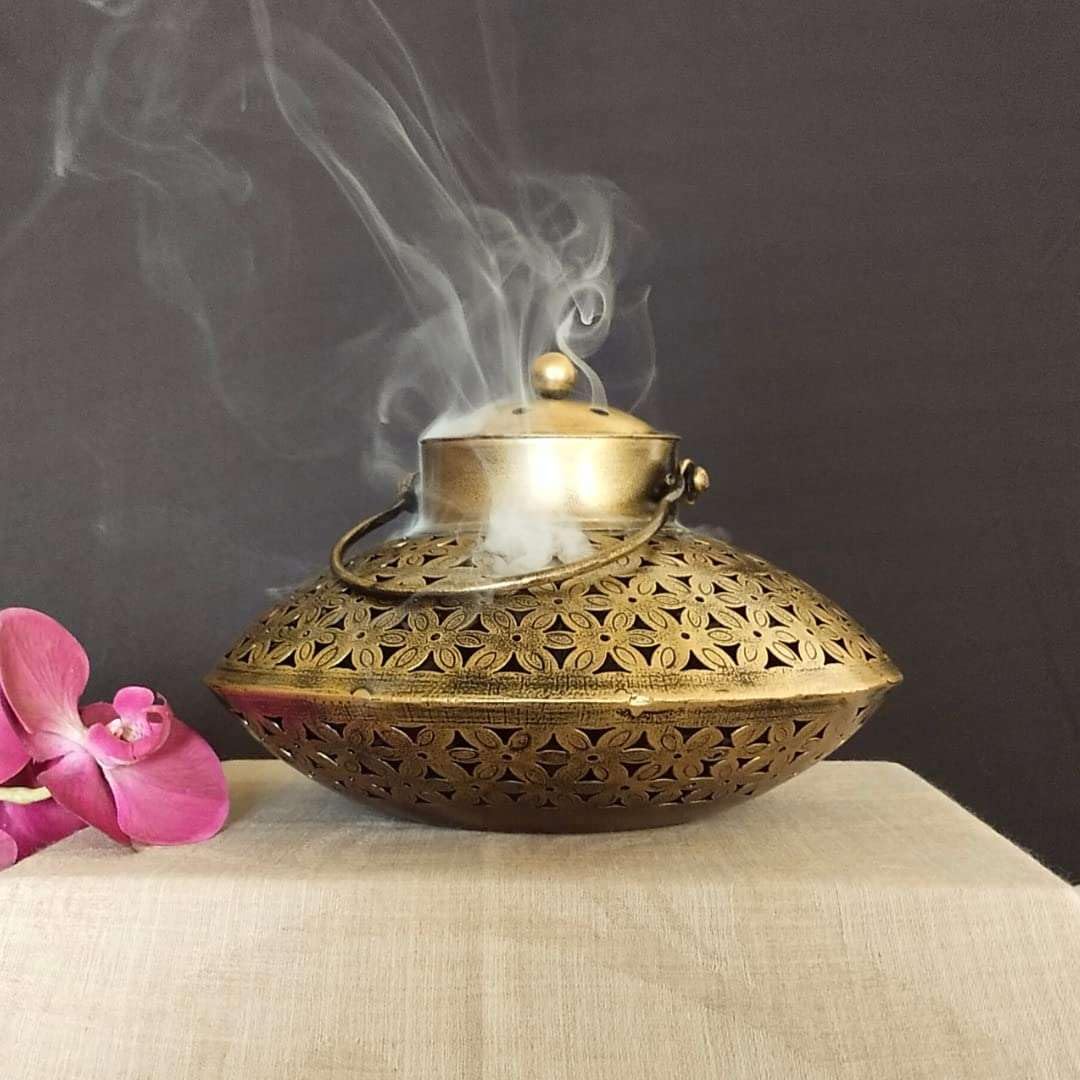 Incense Burner Holder with Wall Bracket & Incense Cones, Antique Home Wall Decor Spiritual Aromatherapy Meditation Gift- Hand Crafted