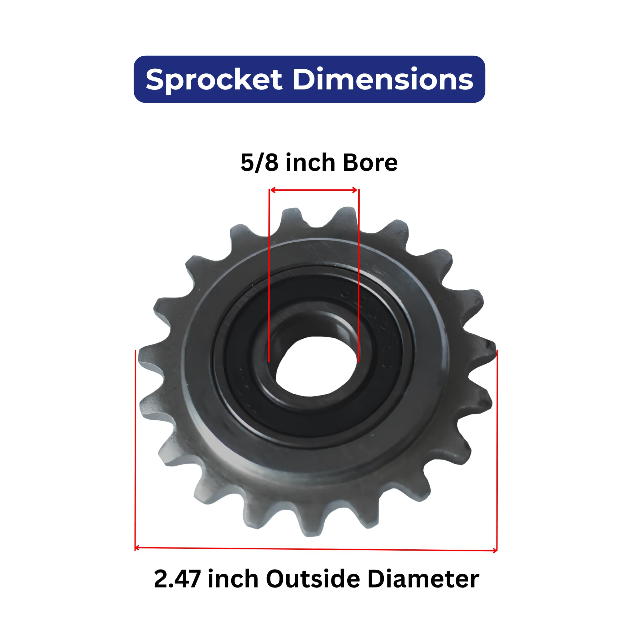 35bb19 – 5/8 "Bore 19 dientes correa de distribución piñón para cadena de 35 – 1 rodillo