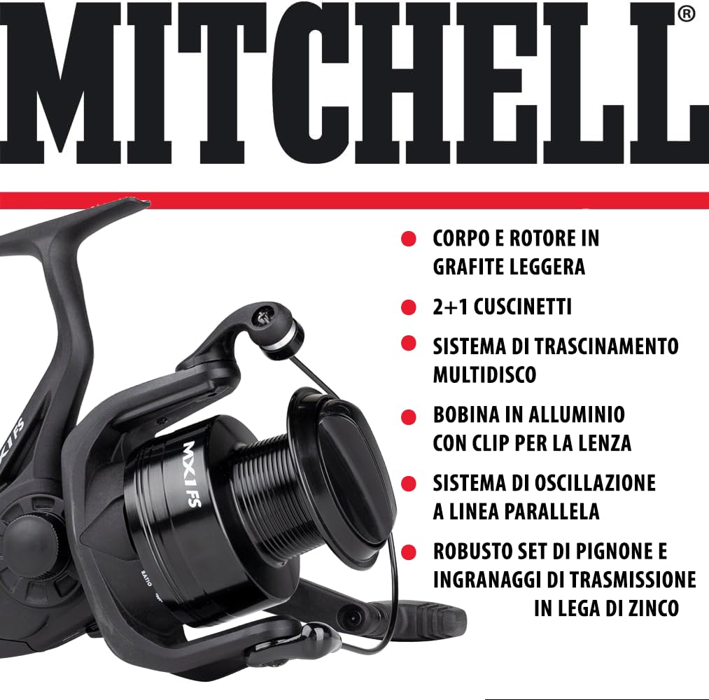 Mitchell MX1 FS - Mulinello a ruota libera Baitrunner
