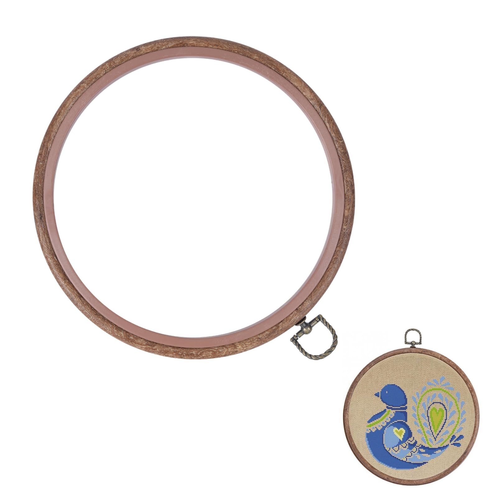 Embroidery Hoops 7.9inch, Wooden Cross Stitch Hoops and Frames for Hand Sewing Art Crafts