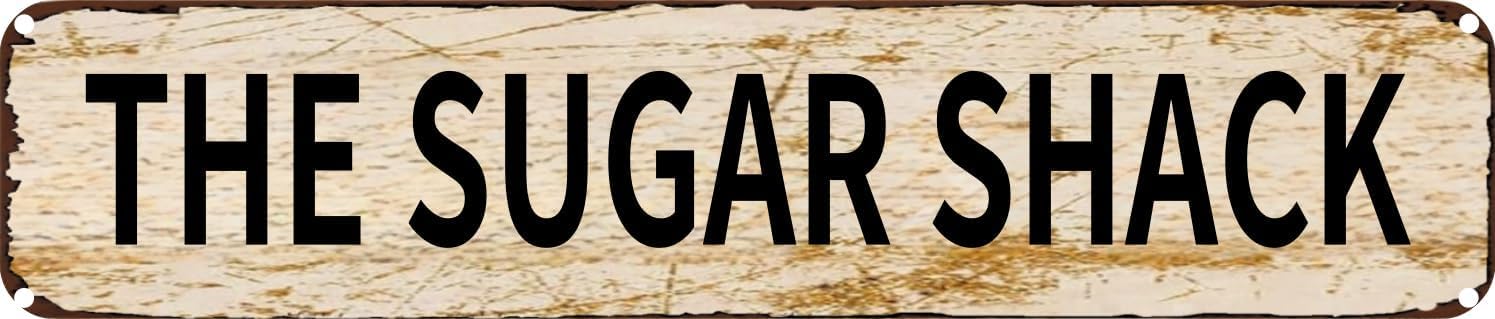 Vintage Tin Sign Retro Metal Wall Decor THE SUGAR SHACK Rustic Aluminum Plaque for Home,Bar,Kitchen,Garage,Man Cave 4x16 Inch