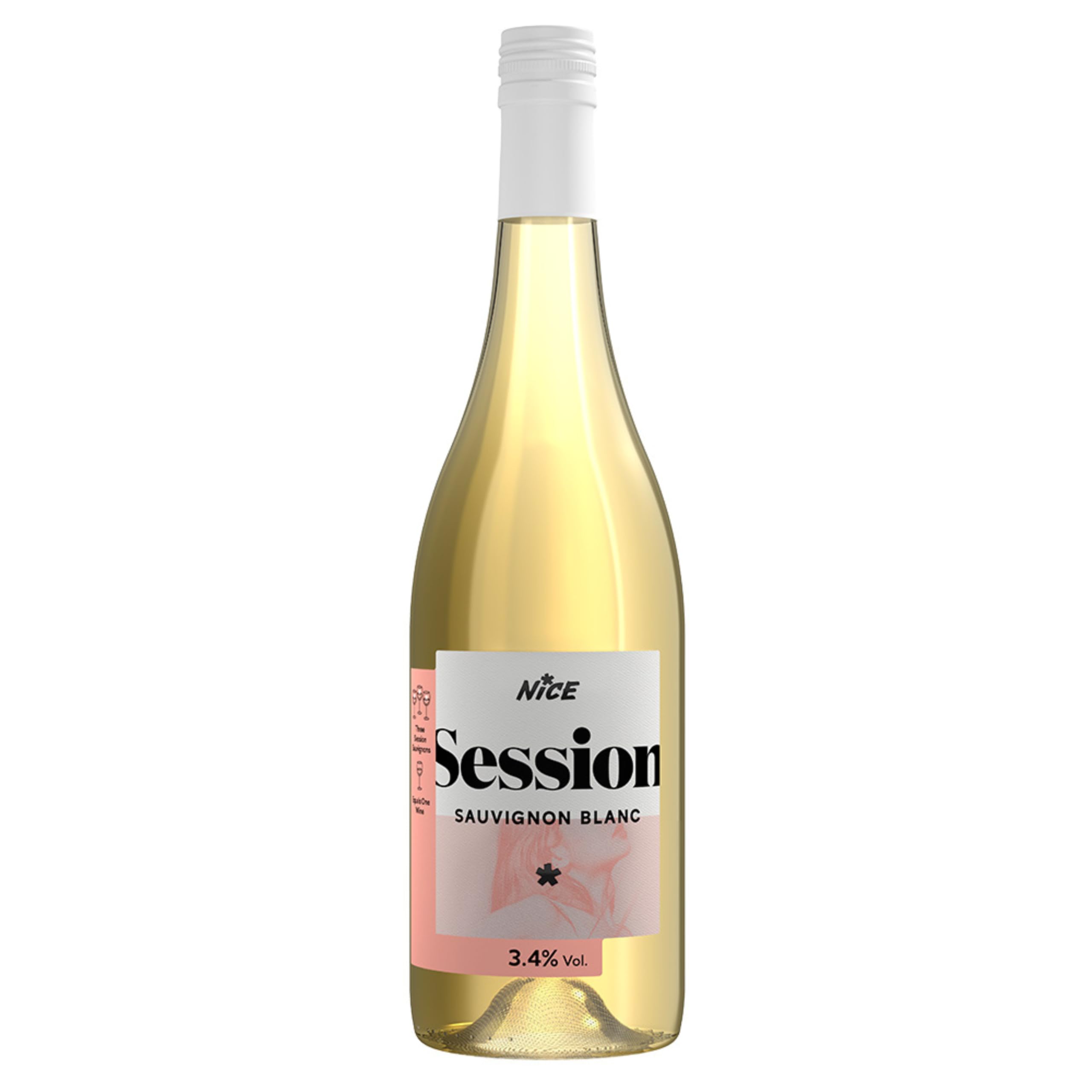 Nice Sauvignon Blanc Session, 3.4%, Low-Alcohol Wine, Crisp, Fresh White Wine with Citrus Hint, 1 x 75cl Bottle