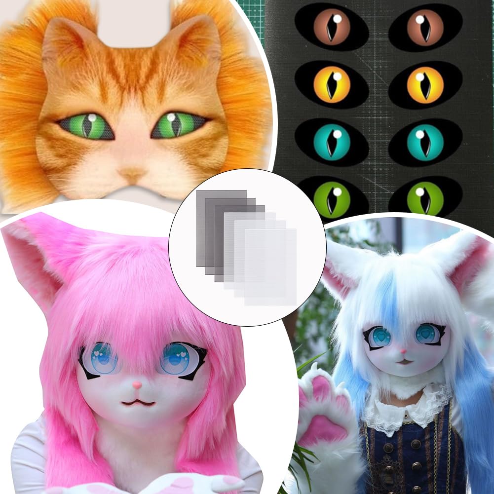 10 Pezzi Rete Per Occhi Fursuit 22x30 Cm | PVC Impermeabile 0,2 Mm Per Maschere Orco E Costumi Di Scena - 2