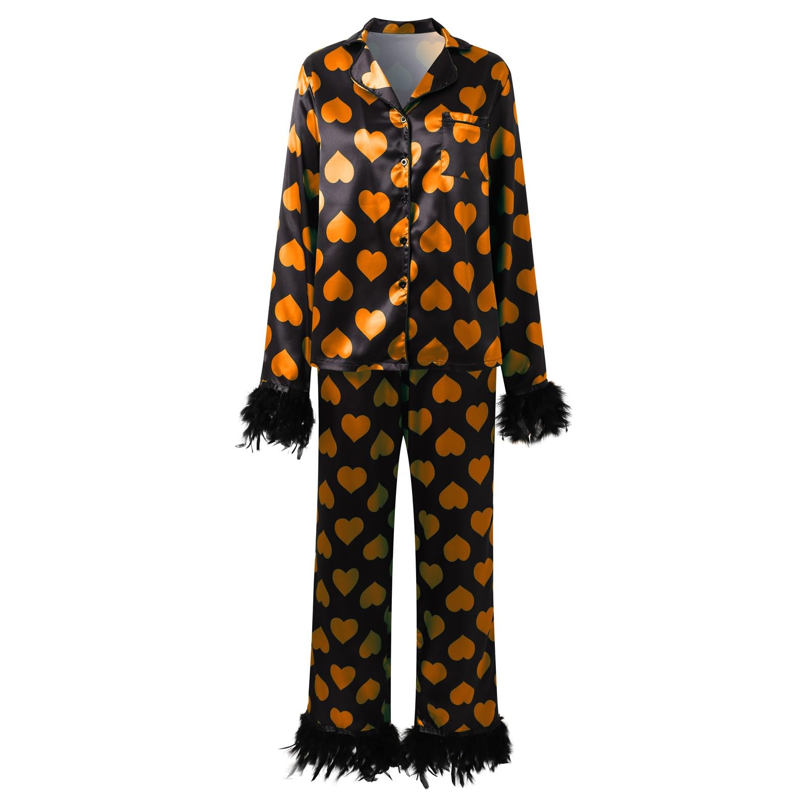 Damen Zweiteiliges Set Hemd Hose als lässiger Pyjama für gemütliche Stunden