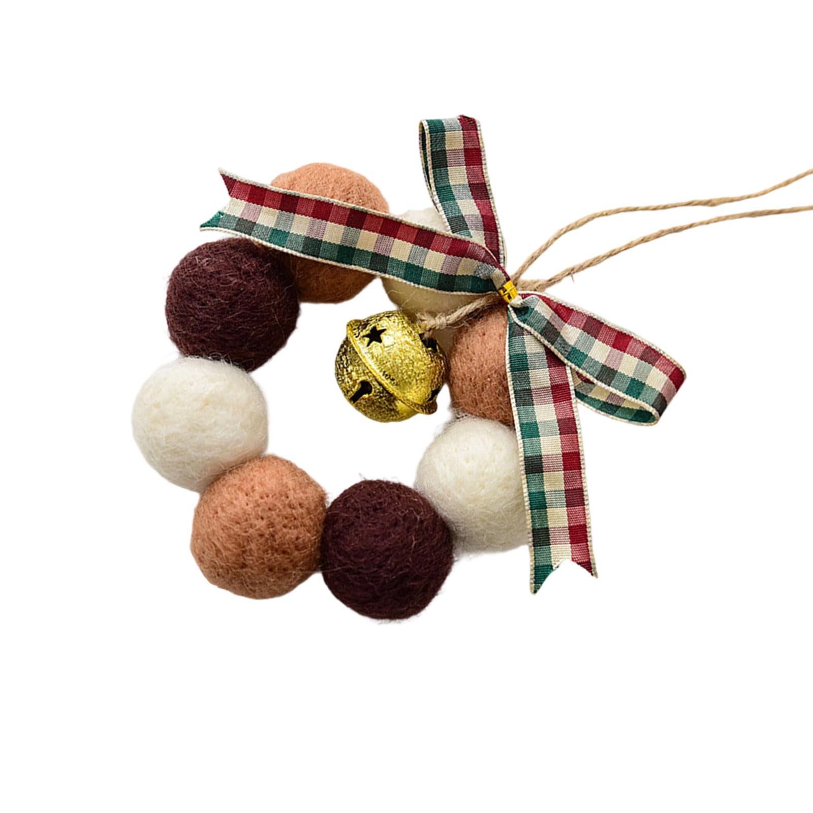 Artisanal Miniature Holiday Ornament Feature Textured Felt and Chiming Bells Ideal for Christmas Home Decoration Miniature Christmas Hanging Decors