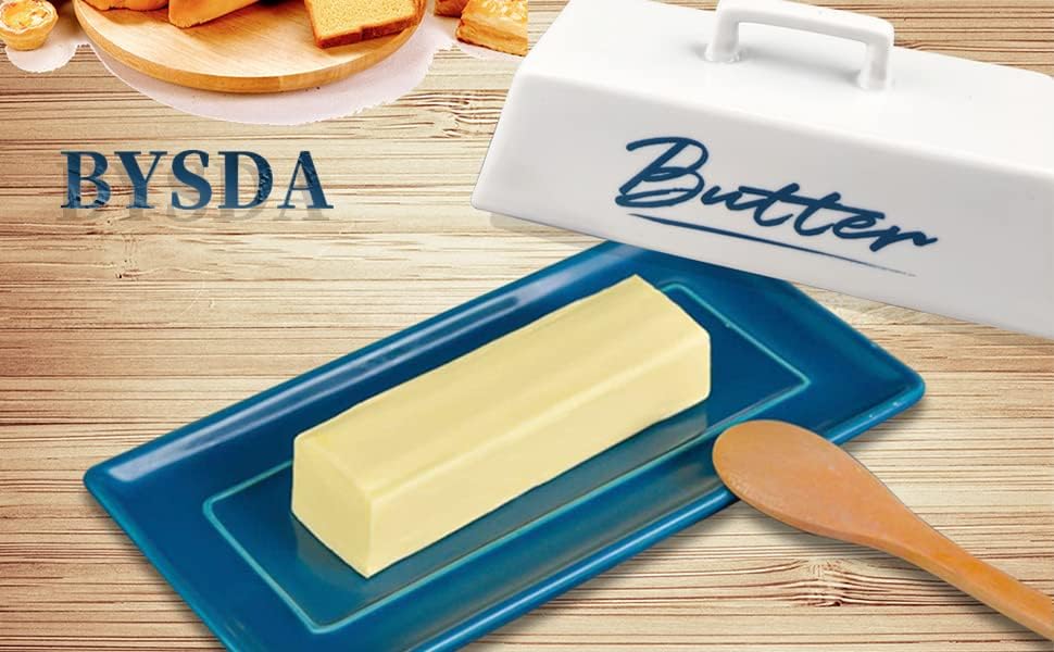 Miniatura 5 de Mantequillera con tapa, recipiente de mantequilla para encimera, una barra de mantequilla. La bandeja texturizada para almacenamiento