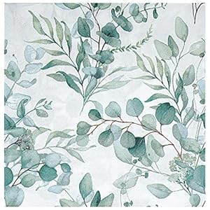 Servilletas de eucalipto, 40 unidades, color verde, servilletas de boda, decoración de mesa, fiestas, servilletas de papel para bodas, confirmaciones, baby shower, napas para jardín y fiestas