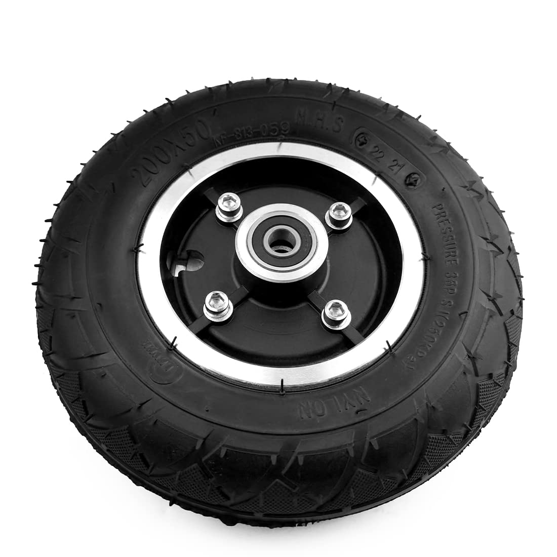 Roue Sans Air 200x50 Roue Solide 8 Pouces Avec Frein à Tambour - Pour Trottinette, Pneu Run-flat Roue 8 Pouces Frein Tambour