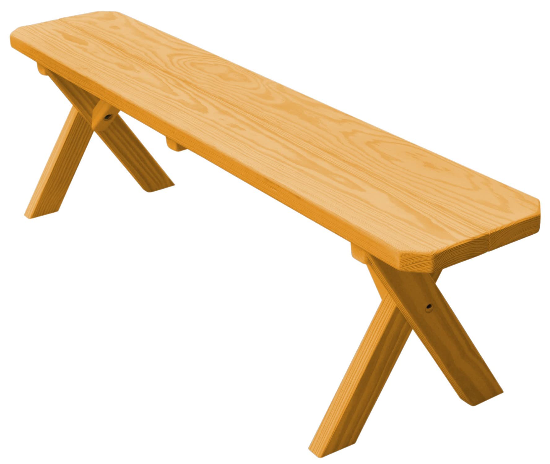 Pressure Treated Pine 5' Cross-Leg Bench, Natural Stain