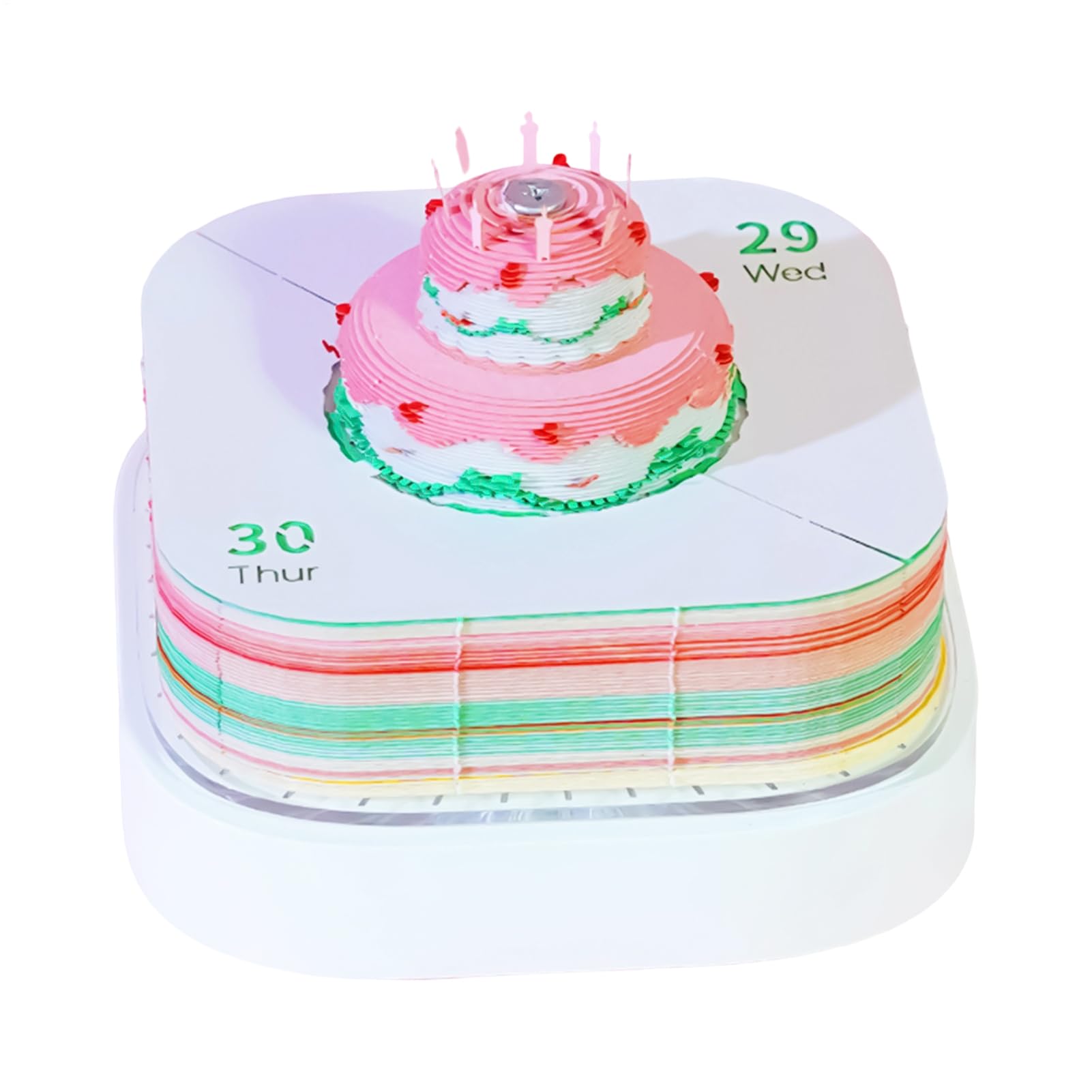 Calendario mini 2026 de diseño 3D con luz para estudio 8