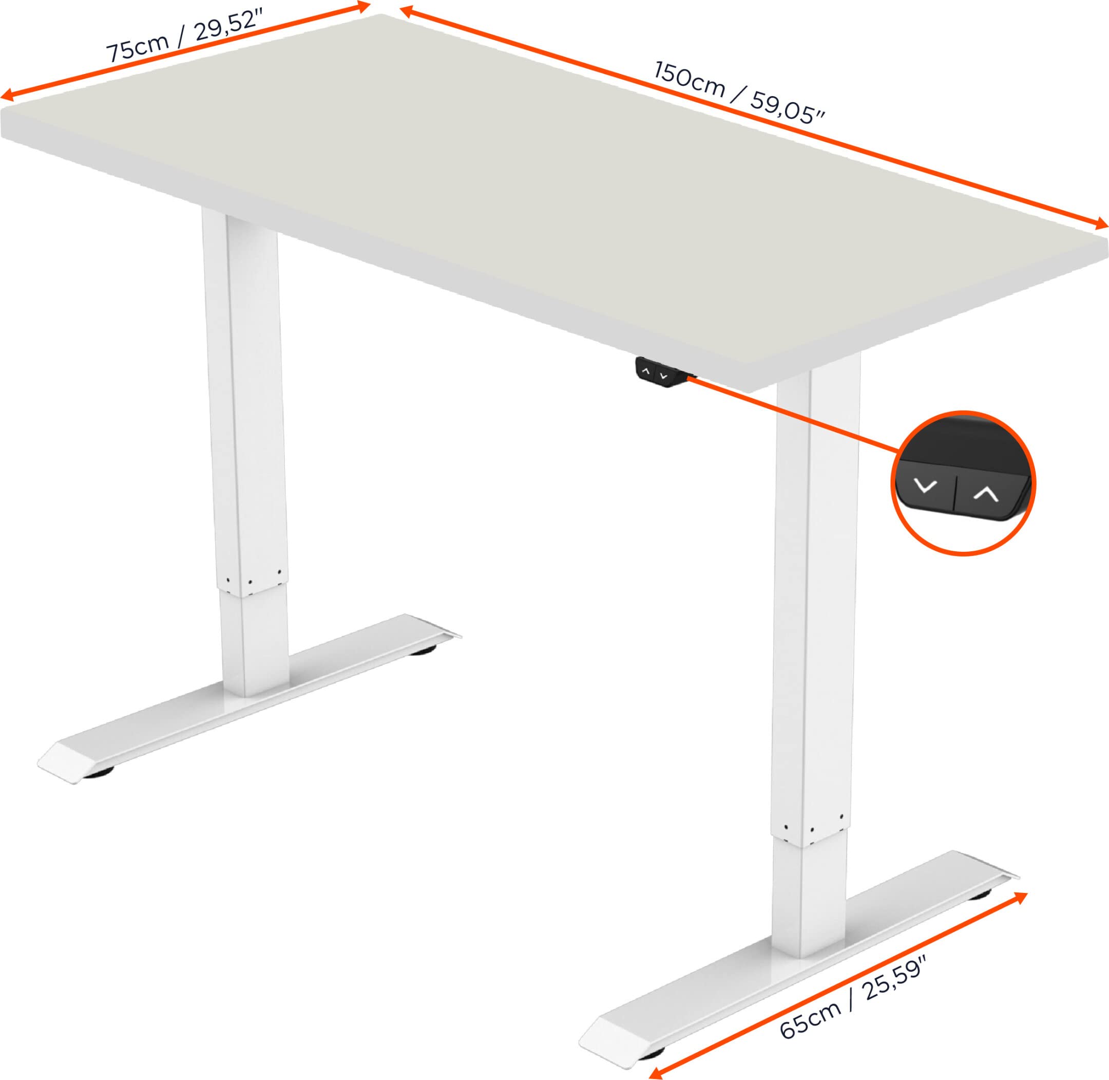 celexon Schreibtisch Eco 150x75 cm | elektrisch höhenverstellbar 71-121 cm | schwarzer Schreibtisch für ergonomisches Arbeiten flexibel im Sitzen & Stehen im Büro oder zuhause im Home-Office