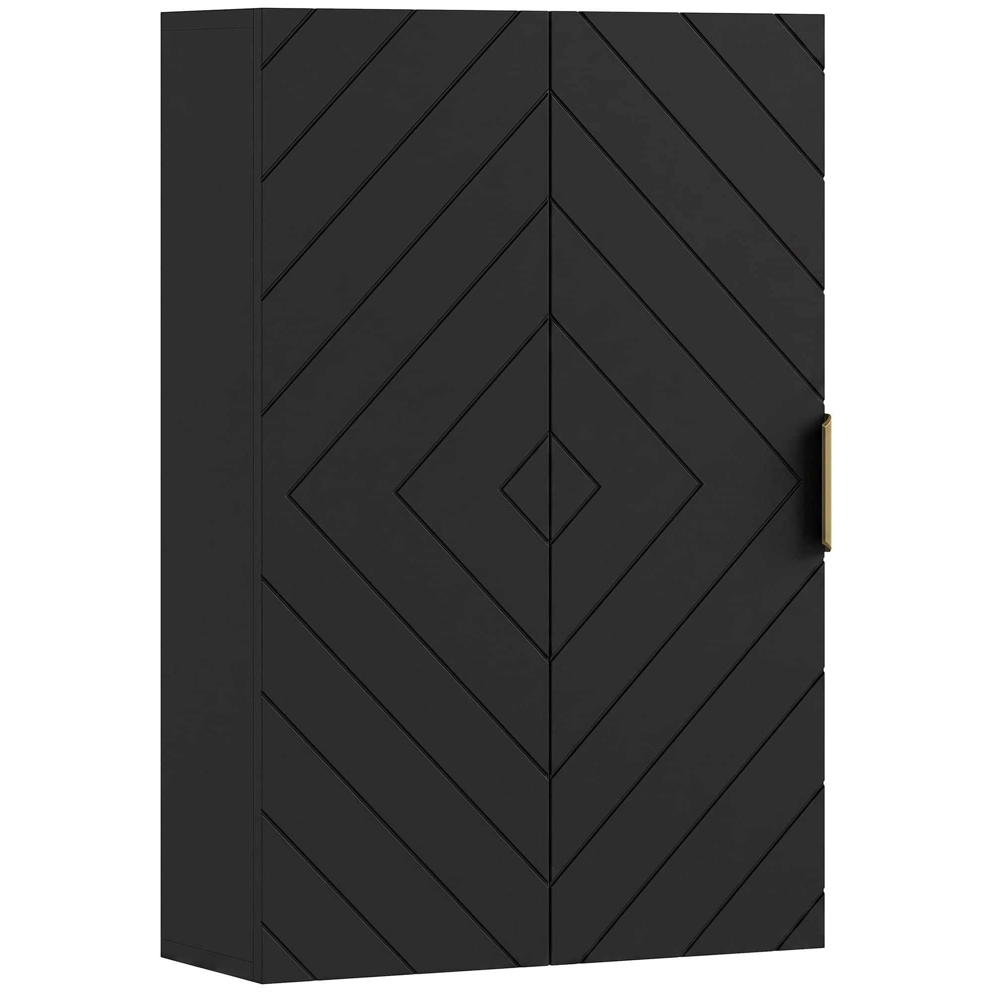 kleankin Armoire Murale de Salle de Bain Dim. 40L x 15l x 60H cm Noir