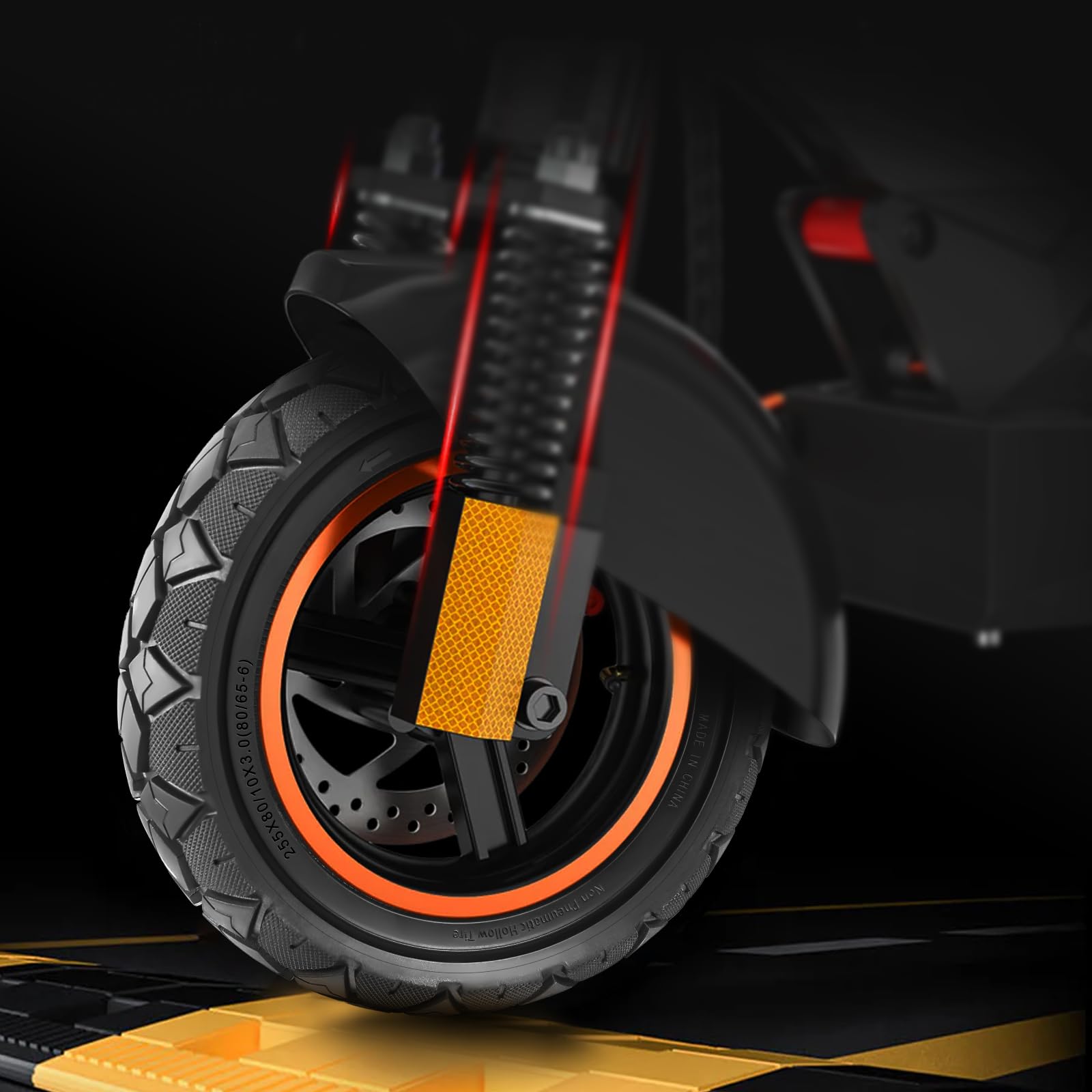 Neumático sólido 10x3 80/65-6 para Kugoo M4/M4 Pro/Kukirin G2 Max, Joyor Y8-S, Nanrobot D6+, Kaabo Mantis Patinete eléctrico Neumático de 10 pulgadas 255x80 Neumático de repuesto de alta