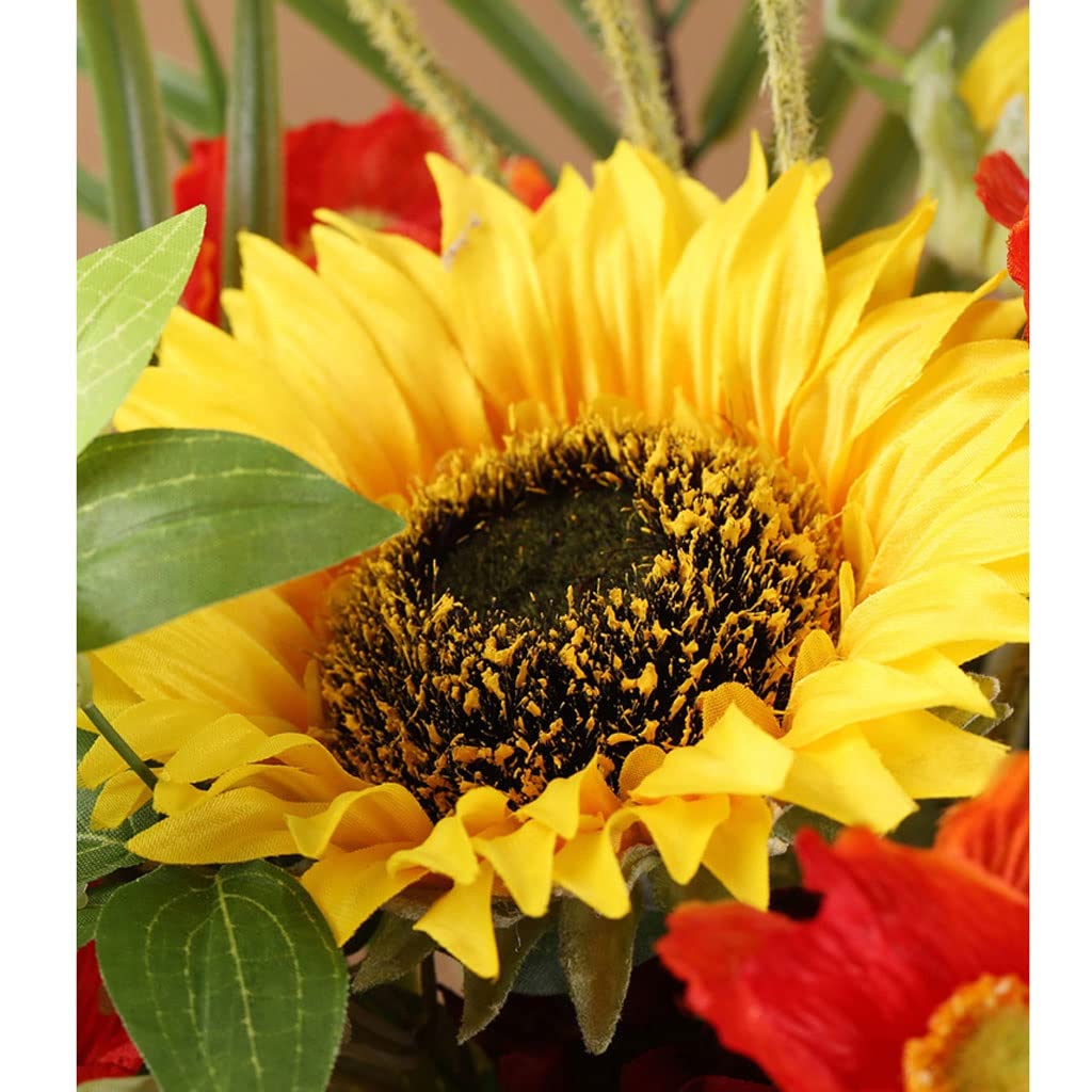 Künstliche Blumen Sonnenblume künstliche Blume mit keramischer Vase for Heim-Blumen-Anordnung Dekor Hochzeits-Party-Seidentuch gefälschte Blumen-Set Künstliche Blumen wie Echt (Color : B)