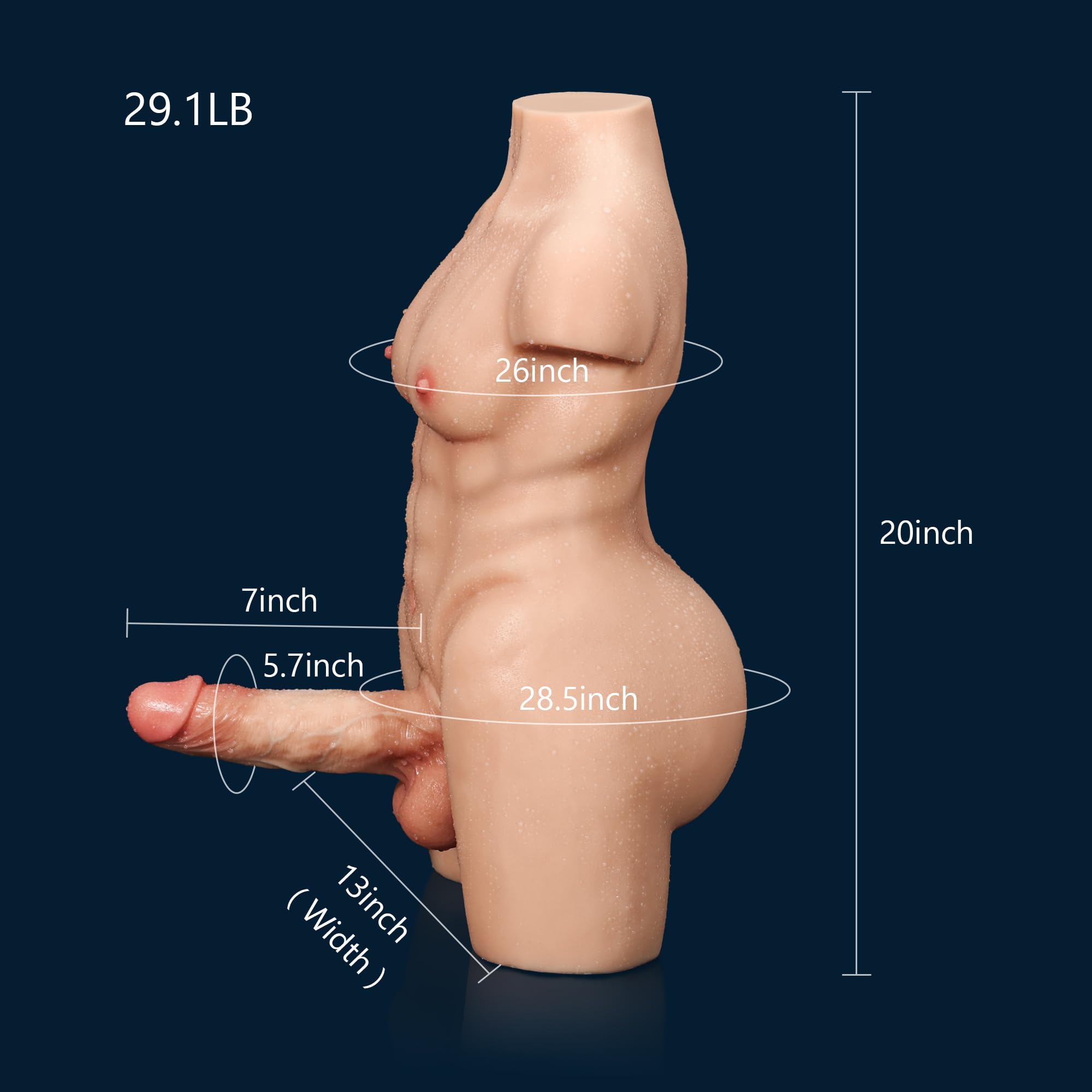 Amazon.com: RIDINGX 28lb Silicone Half Body Male Doll - Silicone Torso with  Big Realistic Dildo for Men and Women, Black Torso Sex Toy : Health &  Household