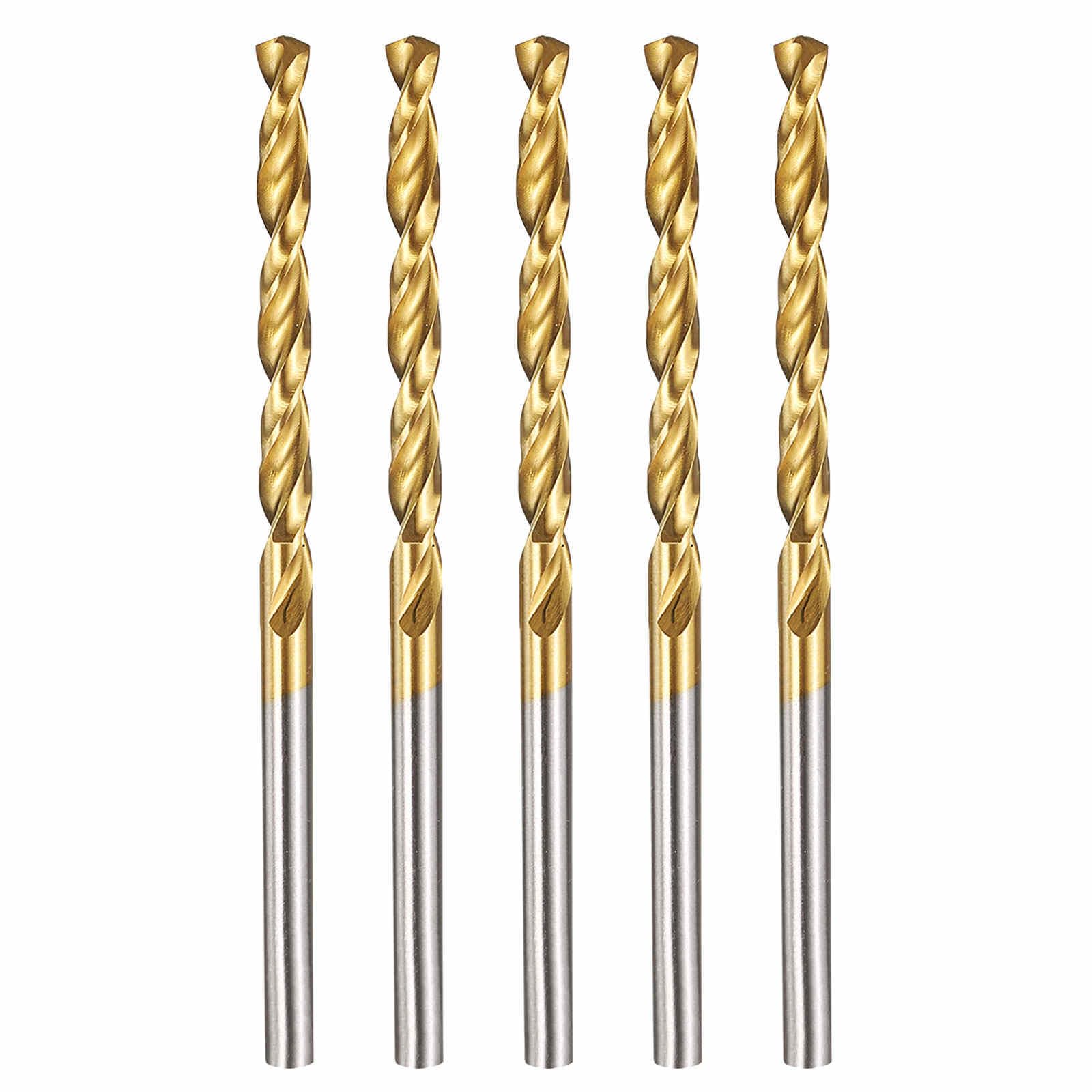 Kozelo 5pcs Drill Bit - [2.8mm Diameter] M42 8% Cobalt HSS Cutting Tool for Machining Hard Metal Stainless Steel Woodworking Handicraft Use, 135° Cutting Angle TiN
