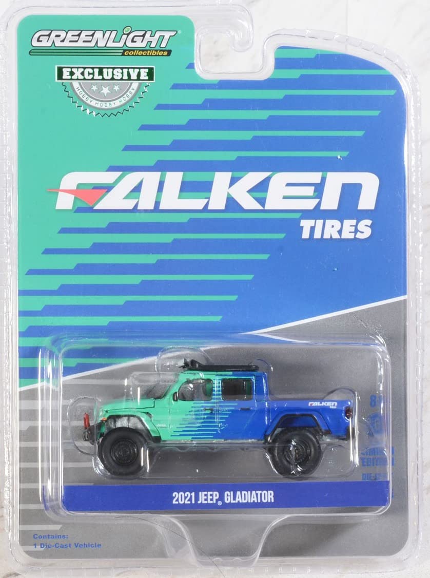 Greenlight2021 JEEP GLADIATOR PICKUP W/OFF-ROAD PARTS FALKEN TIRES 1/64 30298
